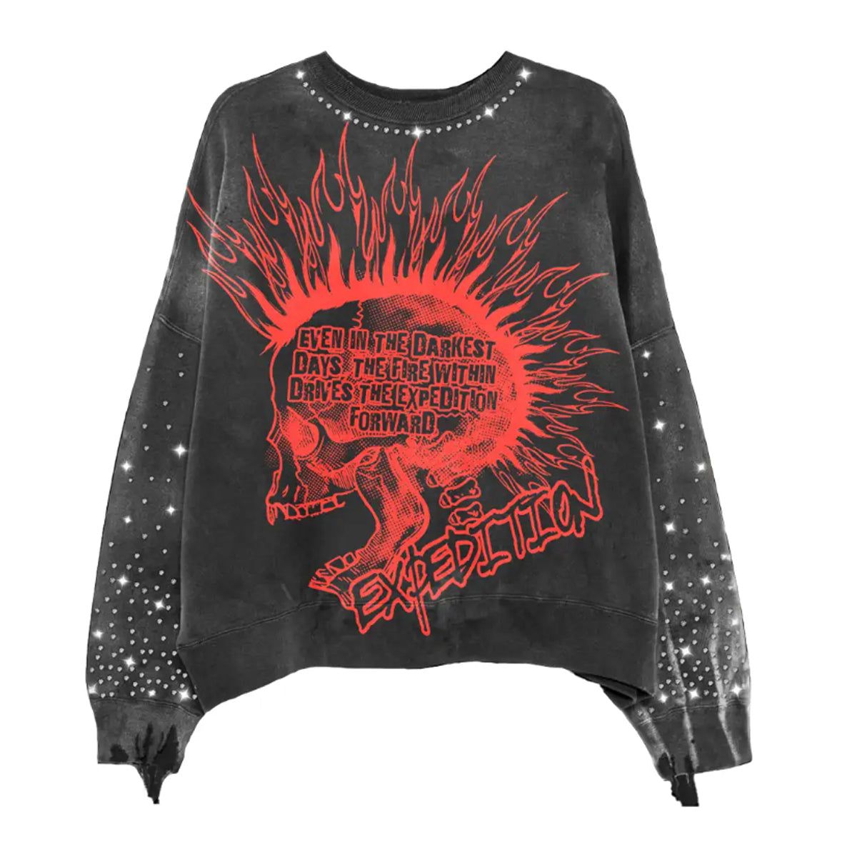 Heart. Crew Sweatshirt - Charcoal Washed