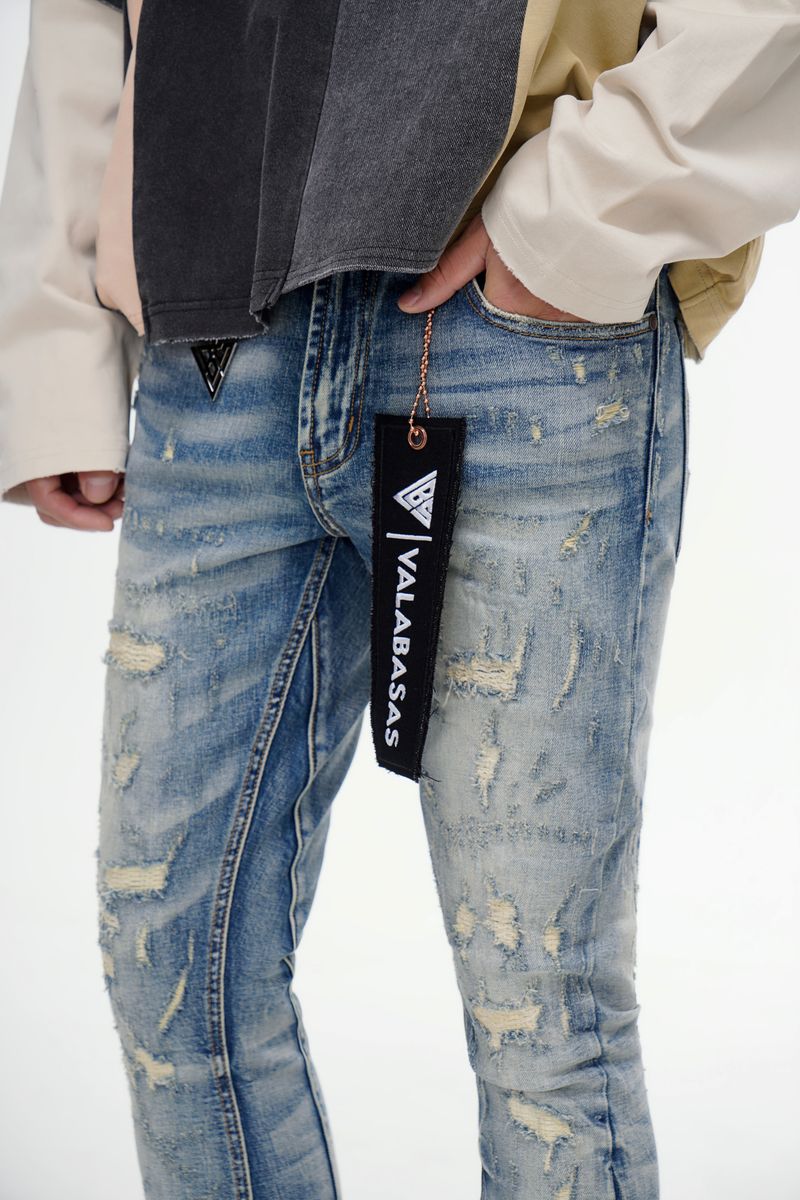 Bald Stacked Jeans - Vintage Blue
