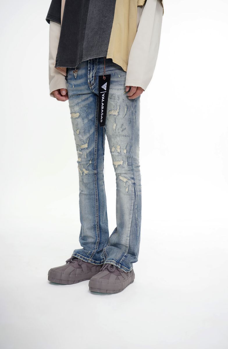 Bald Stacked Jeans - Vintage Blue