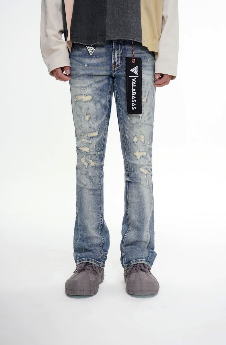 Bald Stacked Jeans - Vintage Blue
