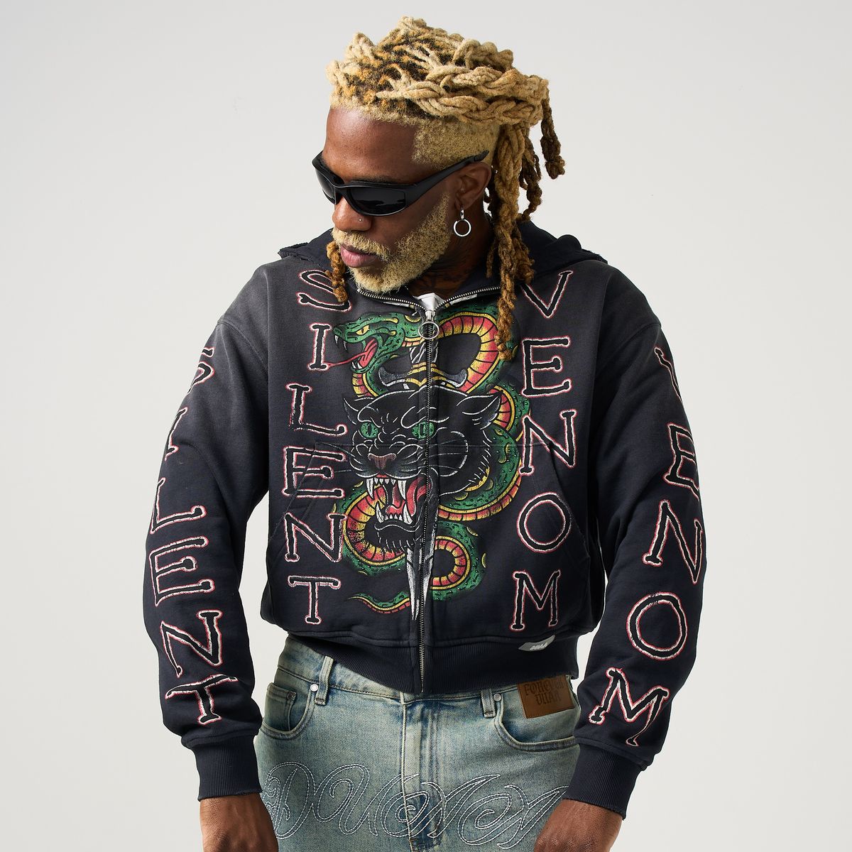 Snake Hoodie - Black / Green