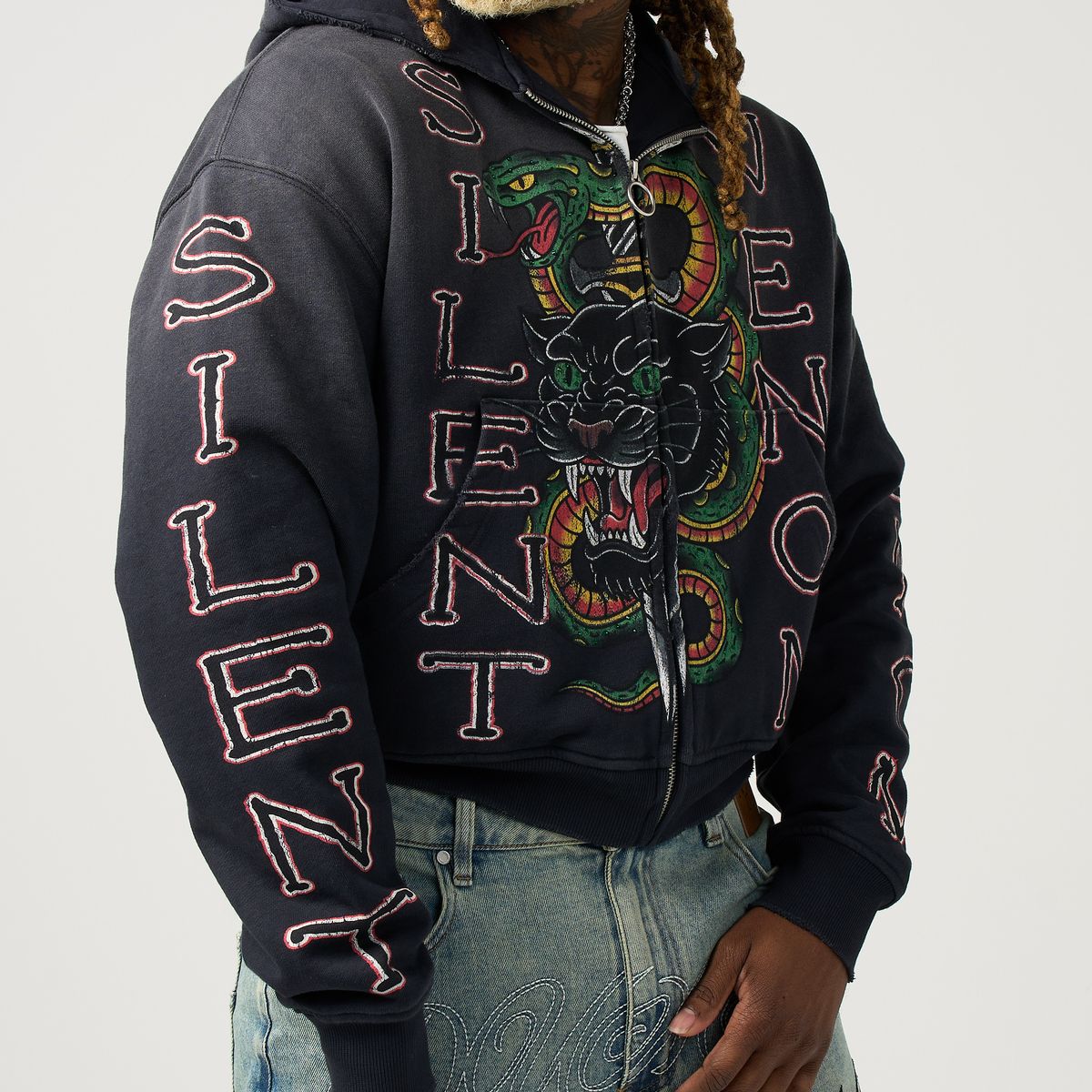 Snake Hoodie - Black / Green