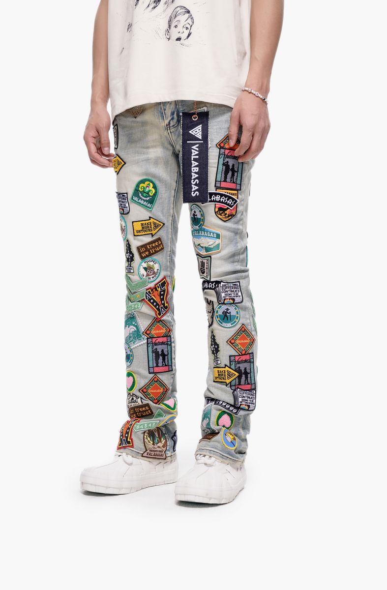 Axis Stacked Denim - Light Blue