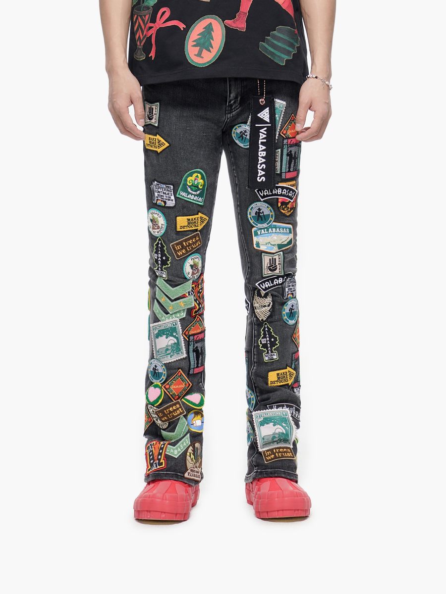 Axis Stacked Denim - Black / Grey Wash