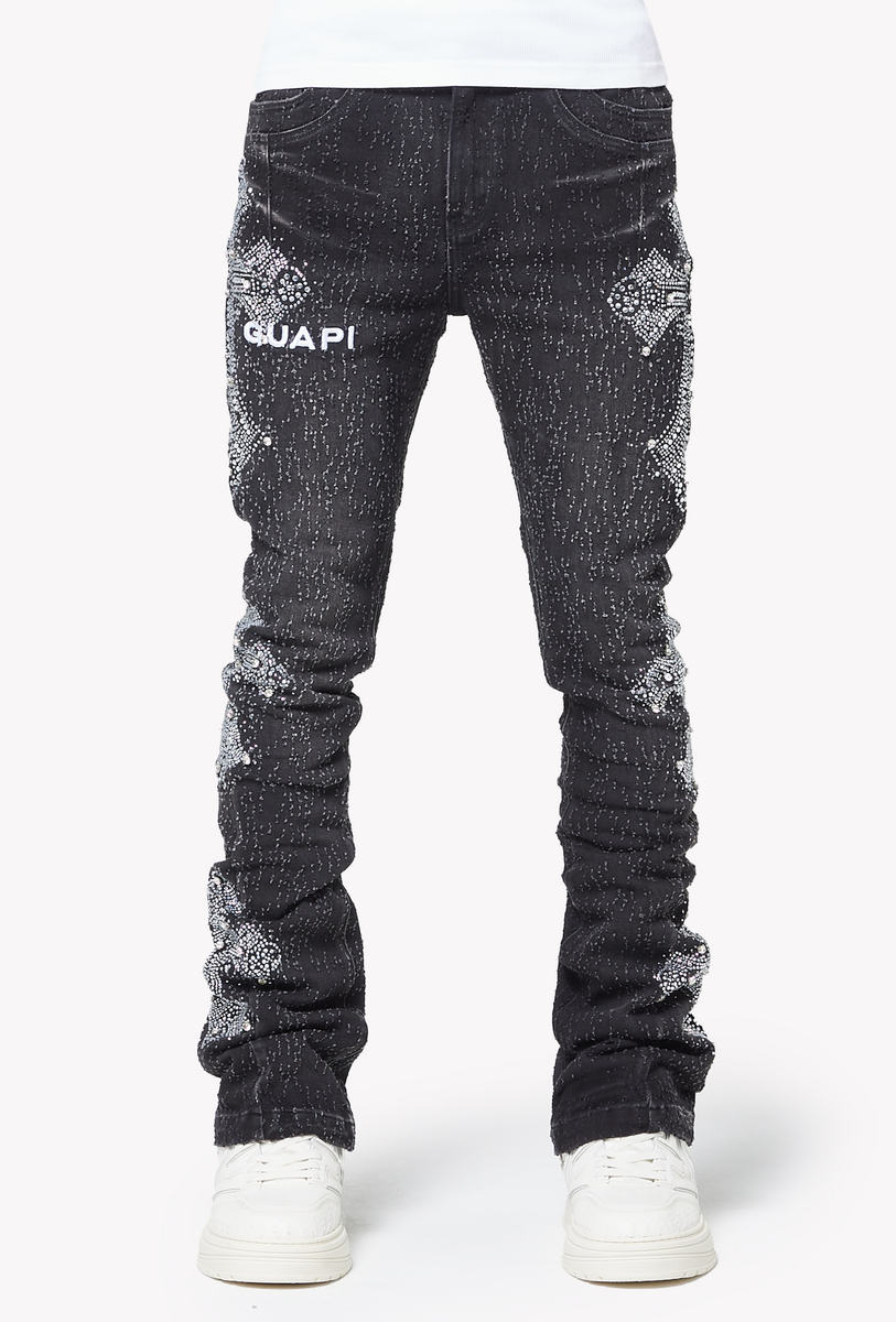Distressed Cross Denim - Vintage Black