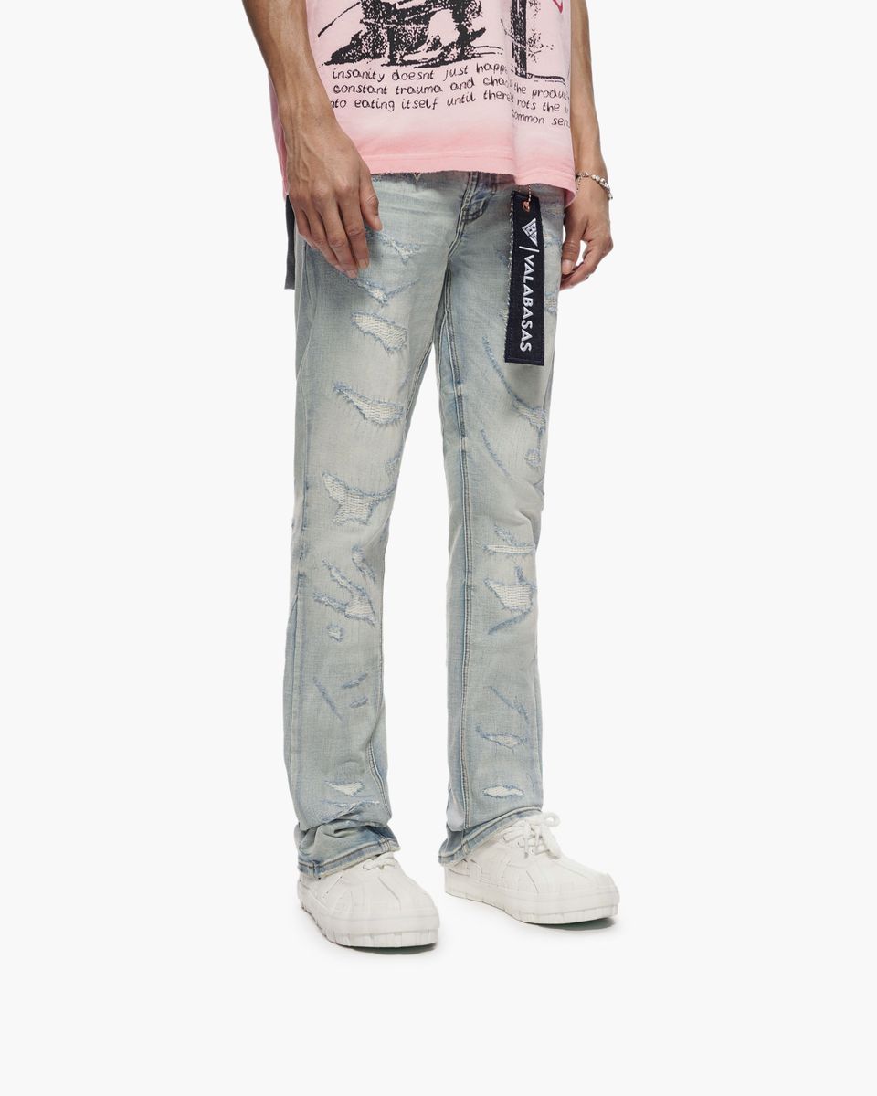 Trance Stacked Jeans - Light Blue