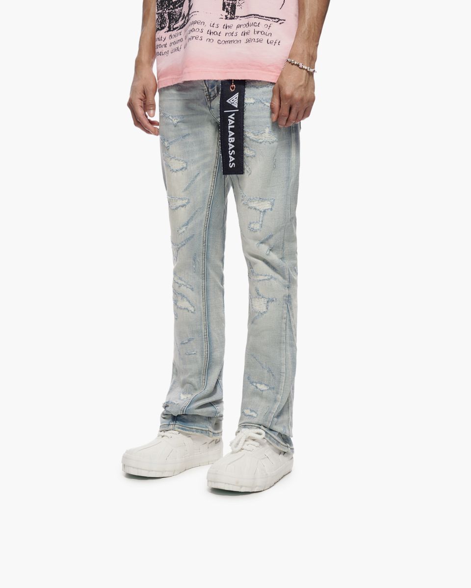 Trance Stacked Jeans - Light Blue