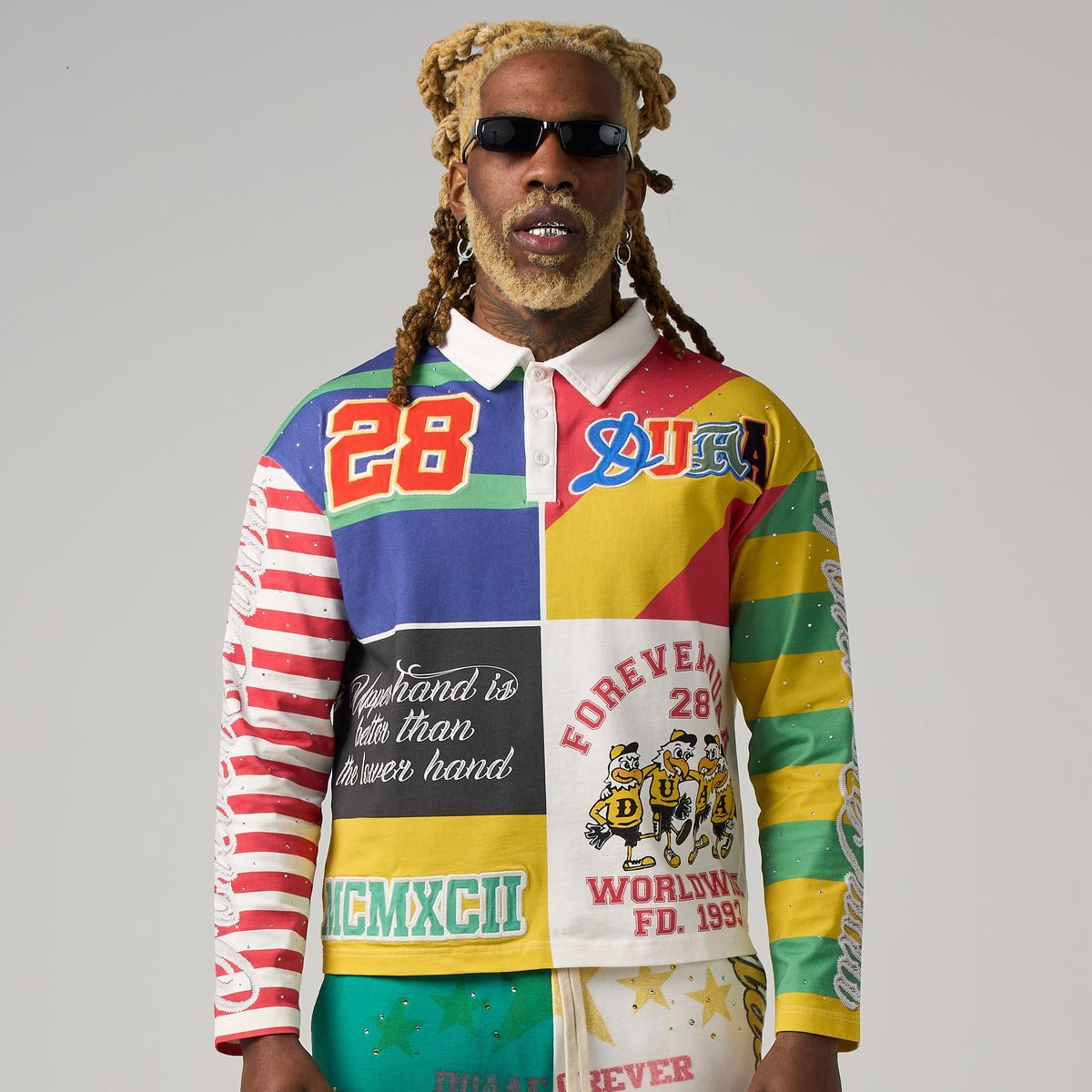 Game Long Sleeve Polo - Blue / Yellow