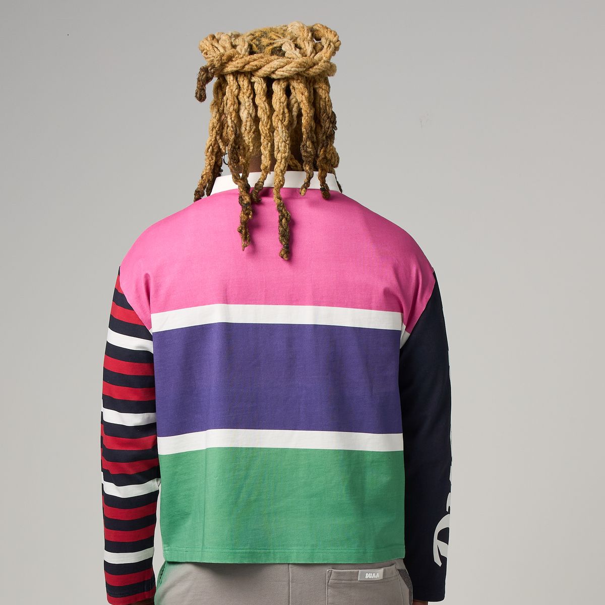 Sports Long Sleeve Polo - Pink