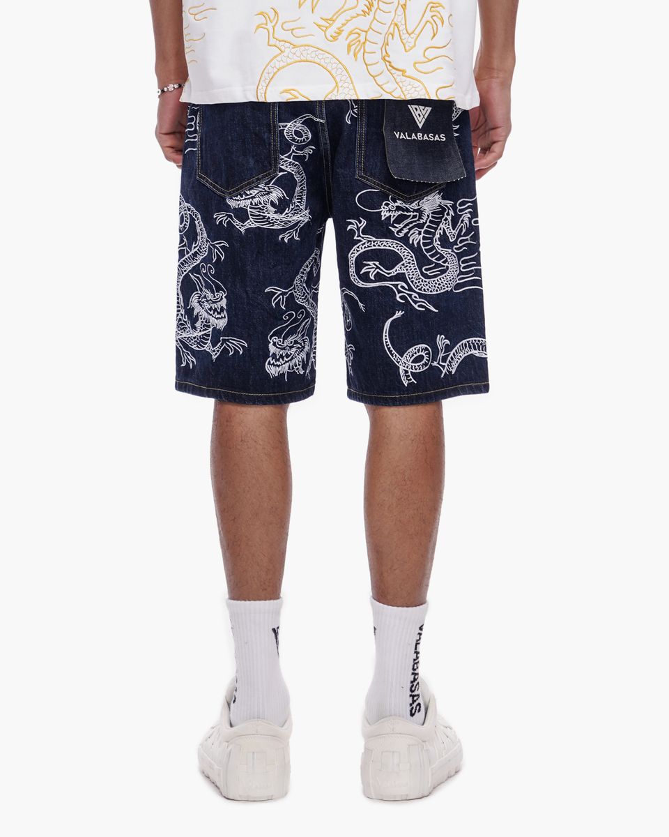 Ganru Denim Shorts - Dark Blue