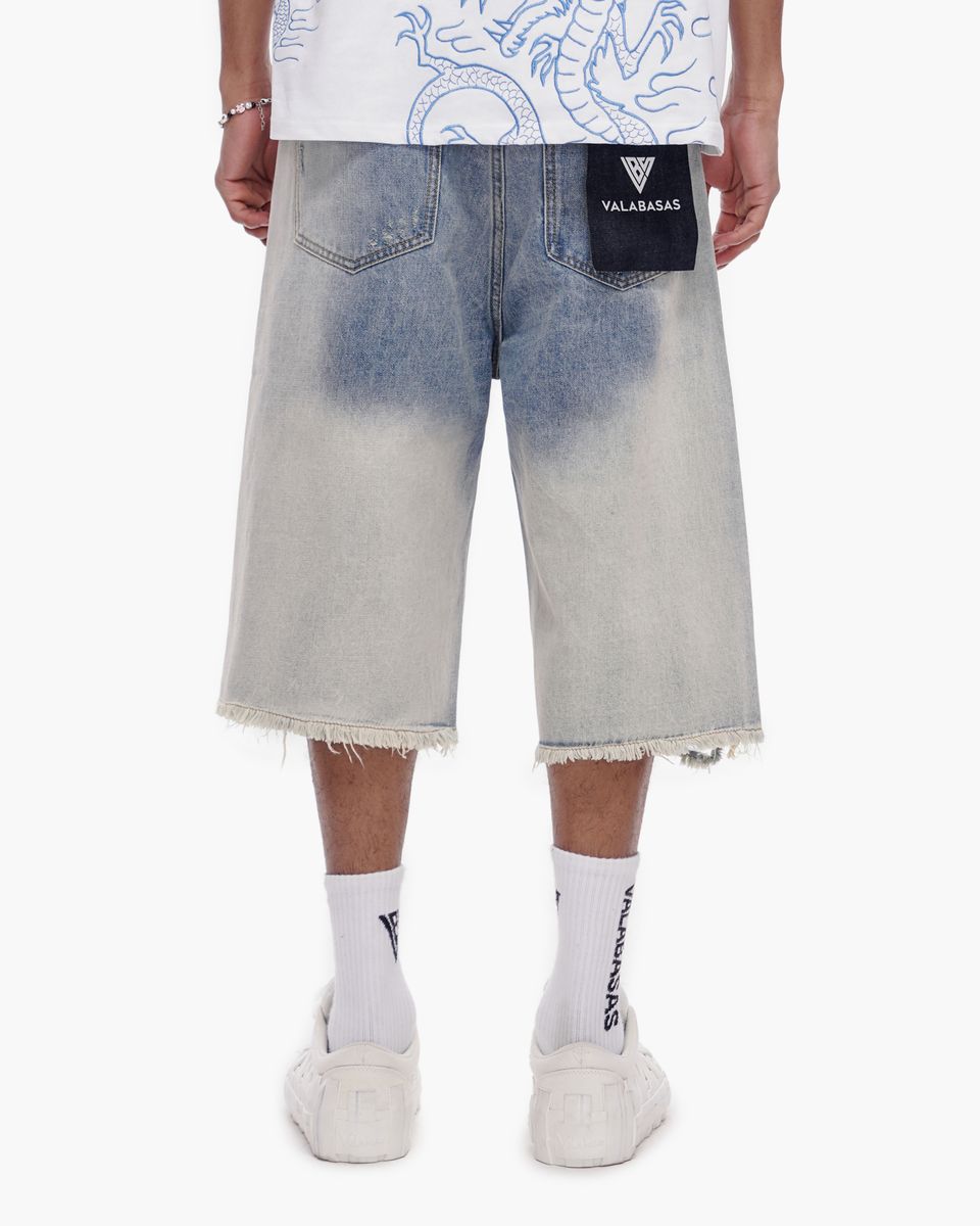 Fuse Denim Shorts - Light Blue Wash