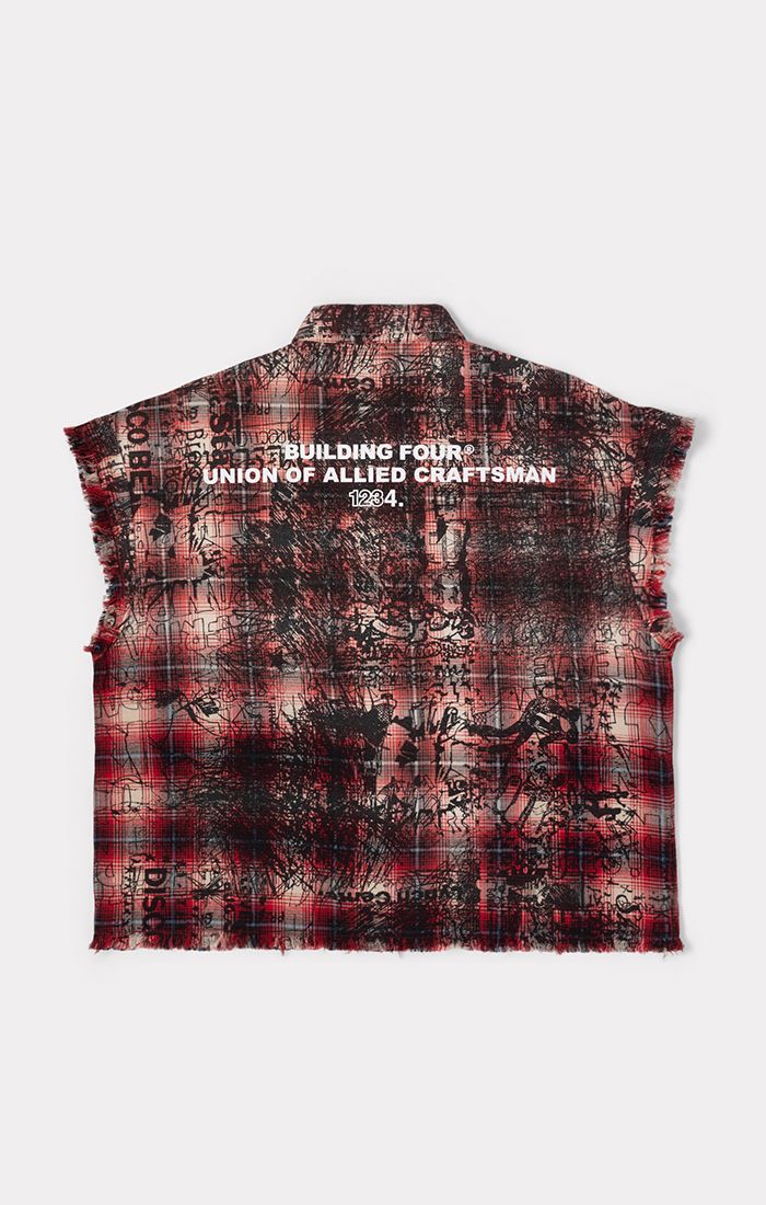 Arc Sleeveless Woven - Red Plaid
