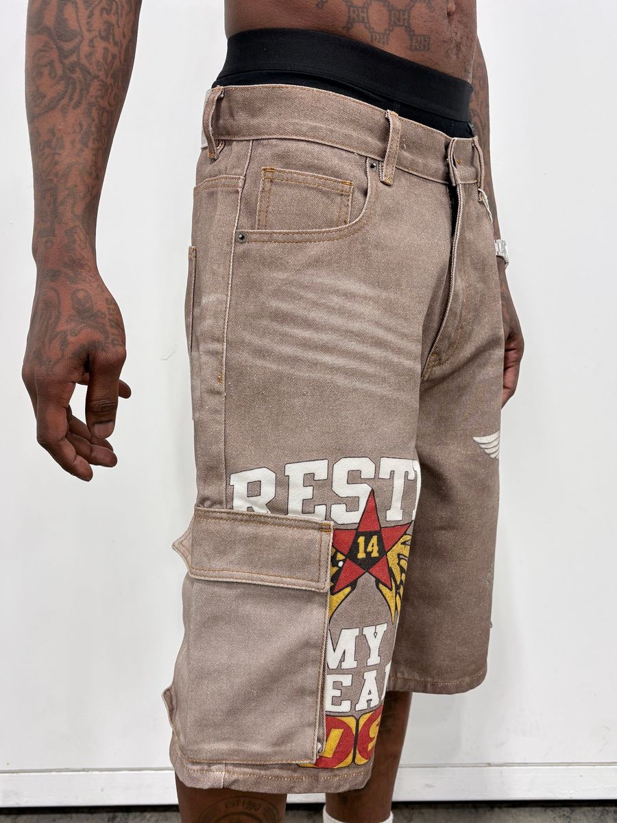 Prestige Denim Shorts - Brown