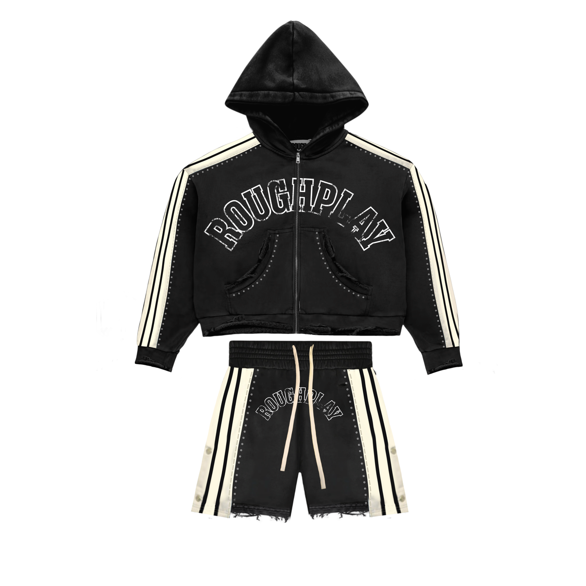 Stripe Short  Set - Black