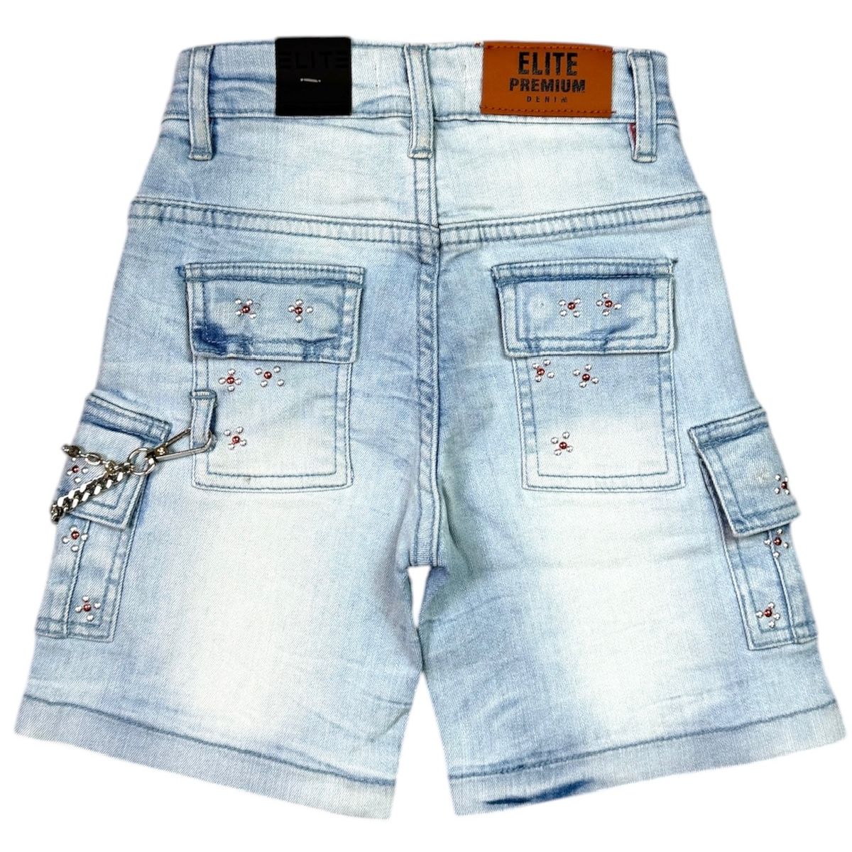 Winners Embellished Denim Shorts - Ice Wash