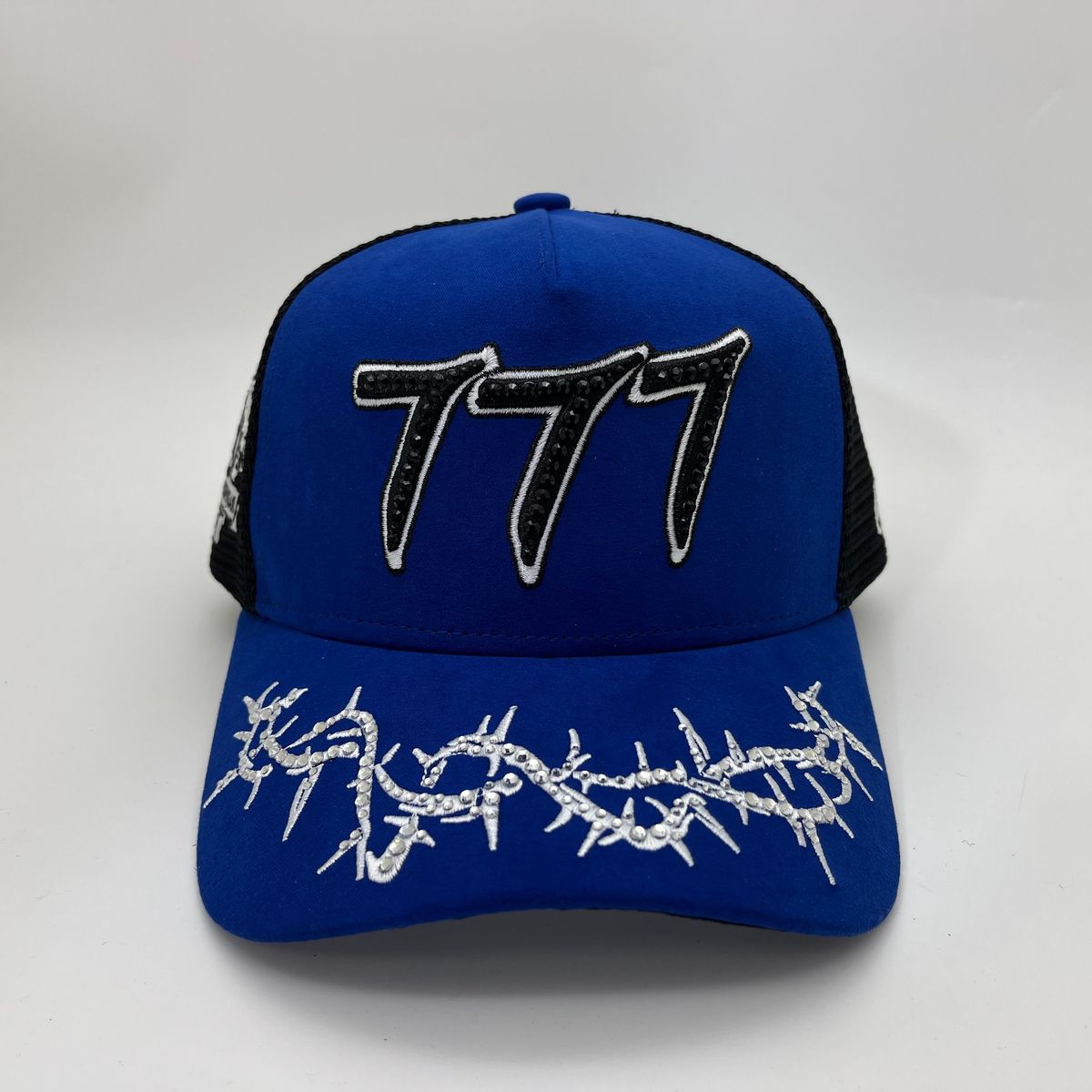 V2 Diamond 777 Trucker Hat Suede - Blue