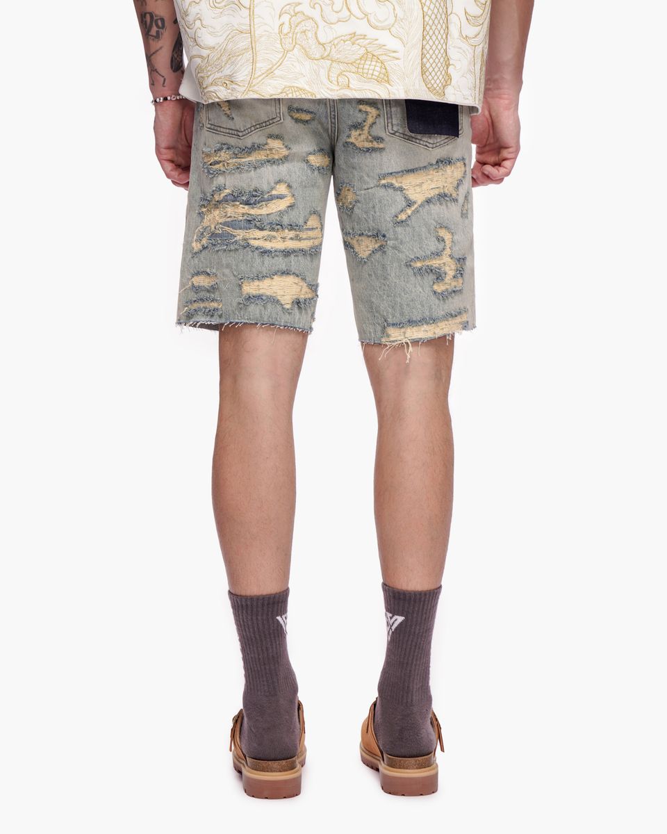 Incise Jean Shorts - Vintage Wash