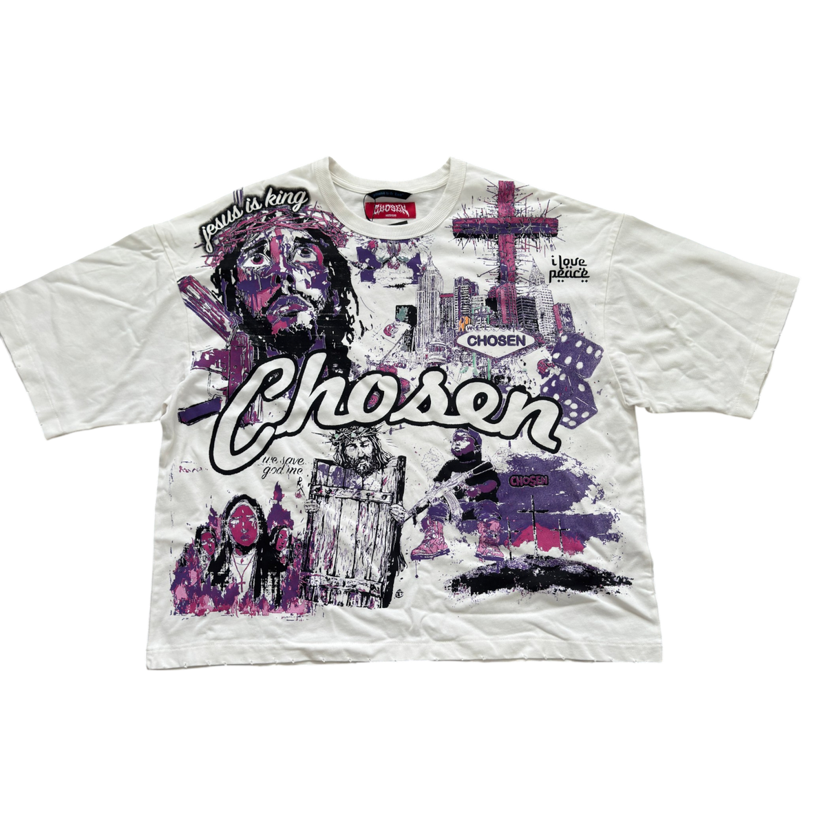 Chosen Peace T-Shirt - White/Purple