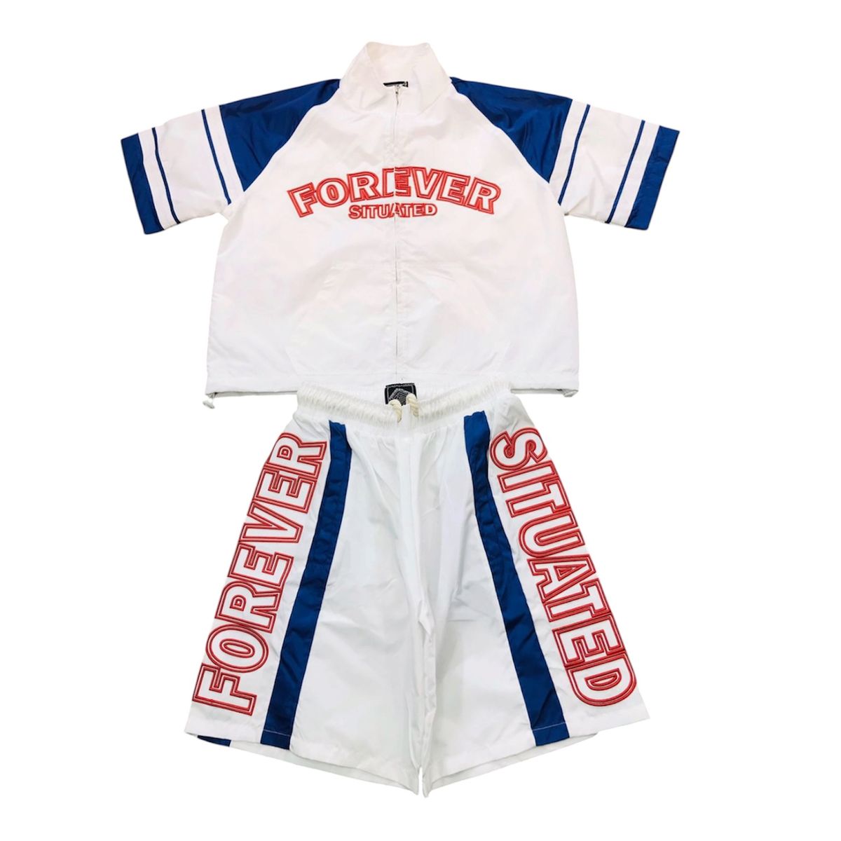 Nylon Short Set - 4th of July - White