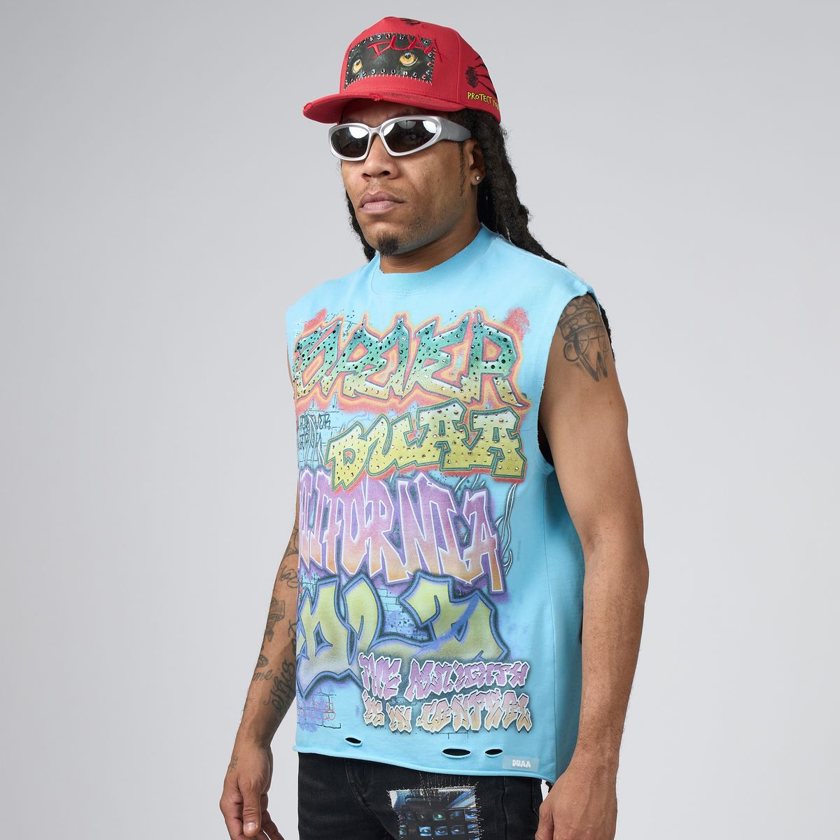 WALL Cutoff T-Shirt - Blue