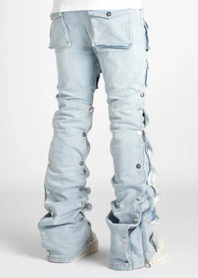 Aqua Blue Premium Denim - (Aqua Blue Stacked Premium Denim)