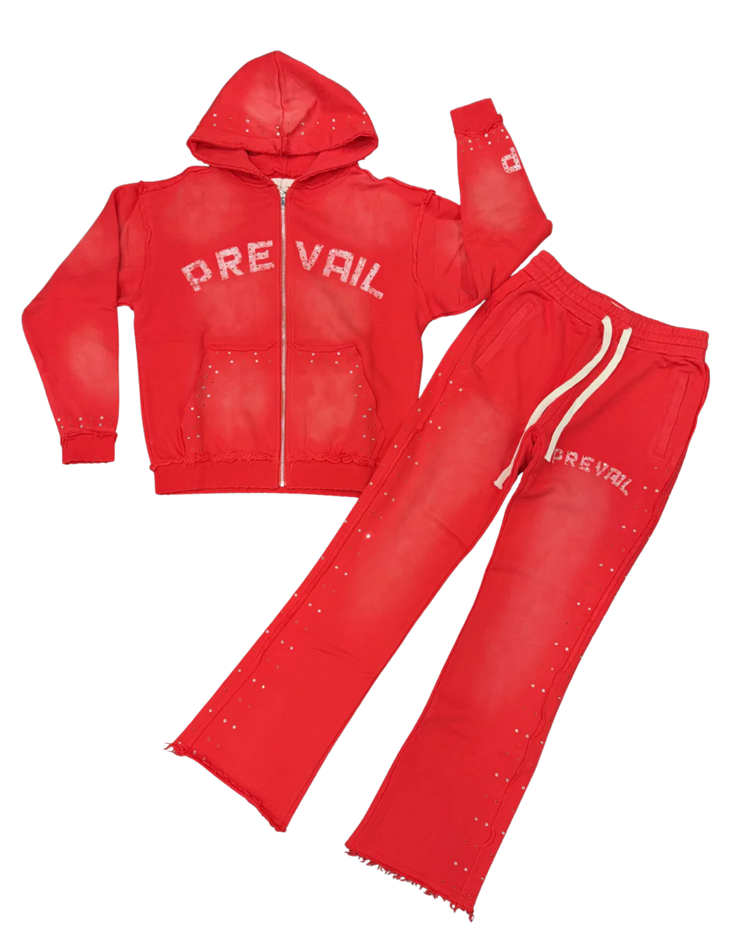 Legends Prevail Rhinestone Sweatsuit - Red