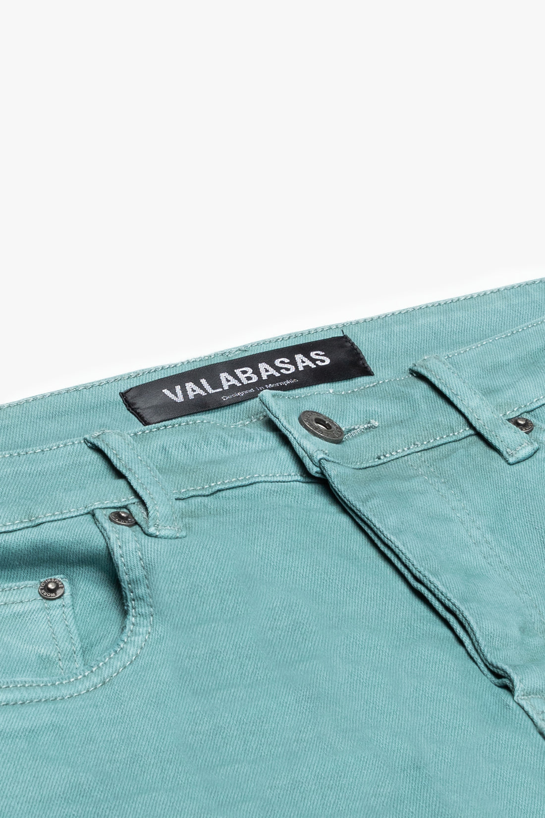 "MR. EXTENDO" LIGHT BLUE WASH STACKED FLARE JEAN