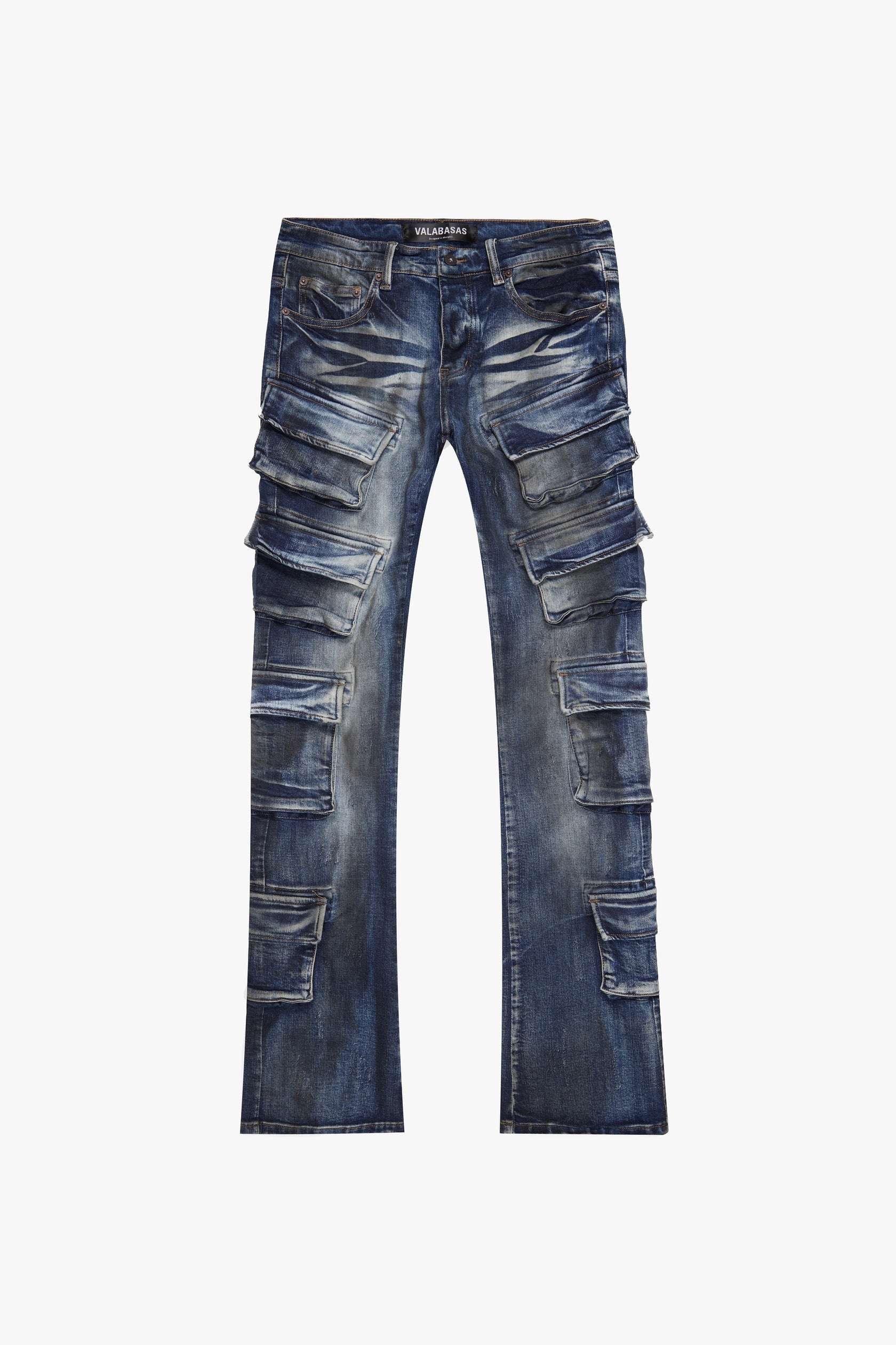 "PINNACLE" Stacked Flare Denim - Dark Vintage Blue