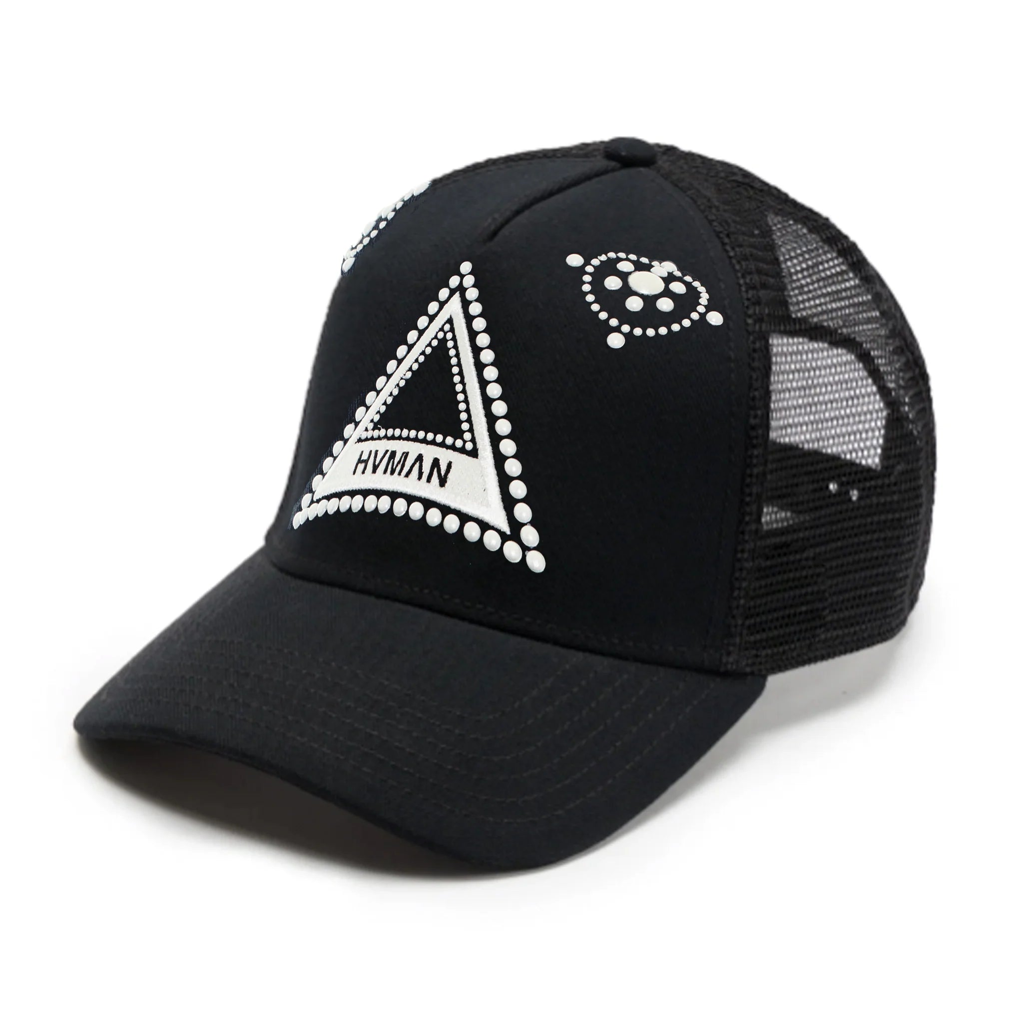 Hvman's Triangle Logo Mesh Trucker Hat - Black