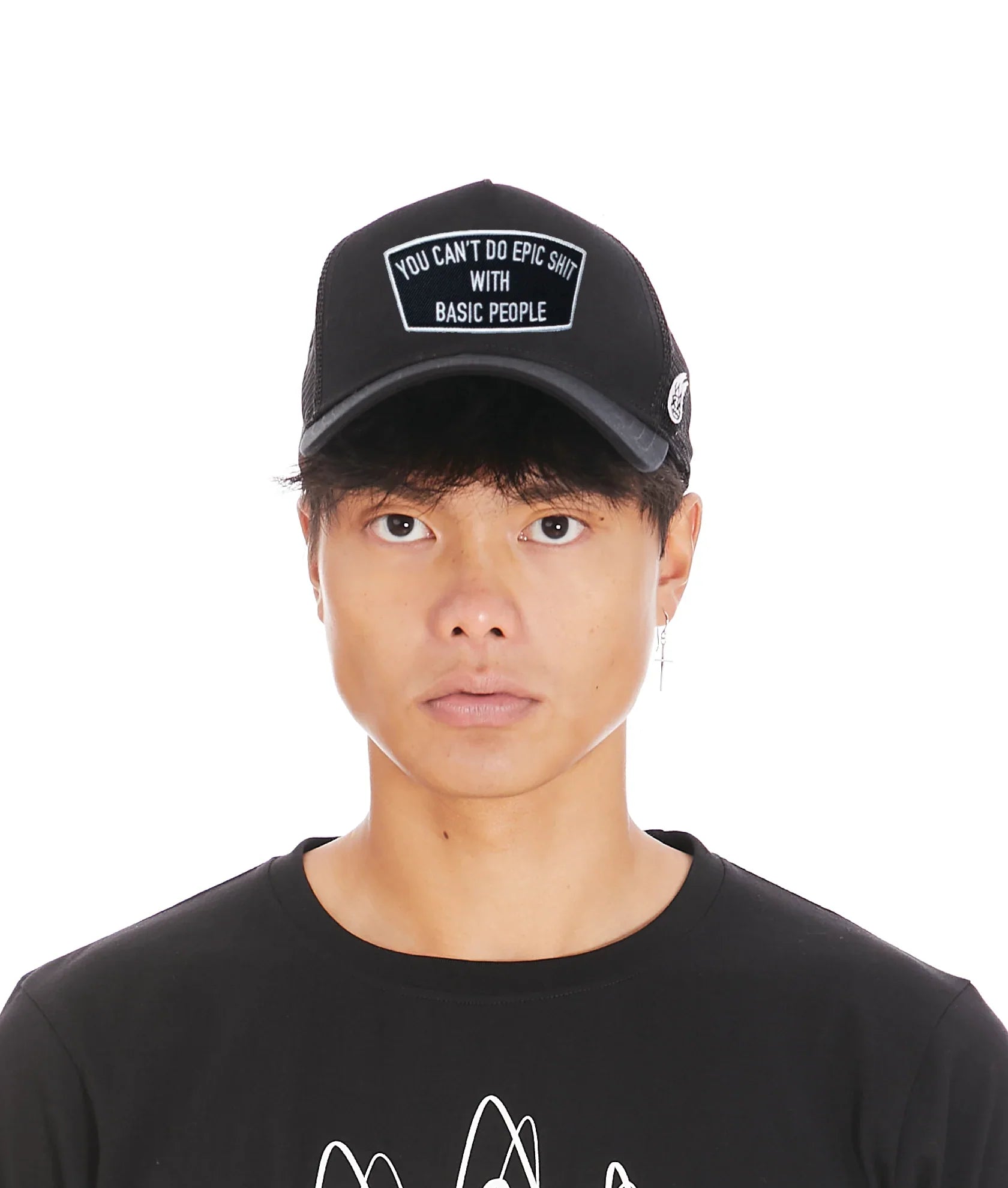 Epic Shit Mesh Back Trucker Curved Visor - Black