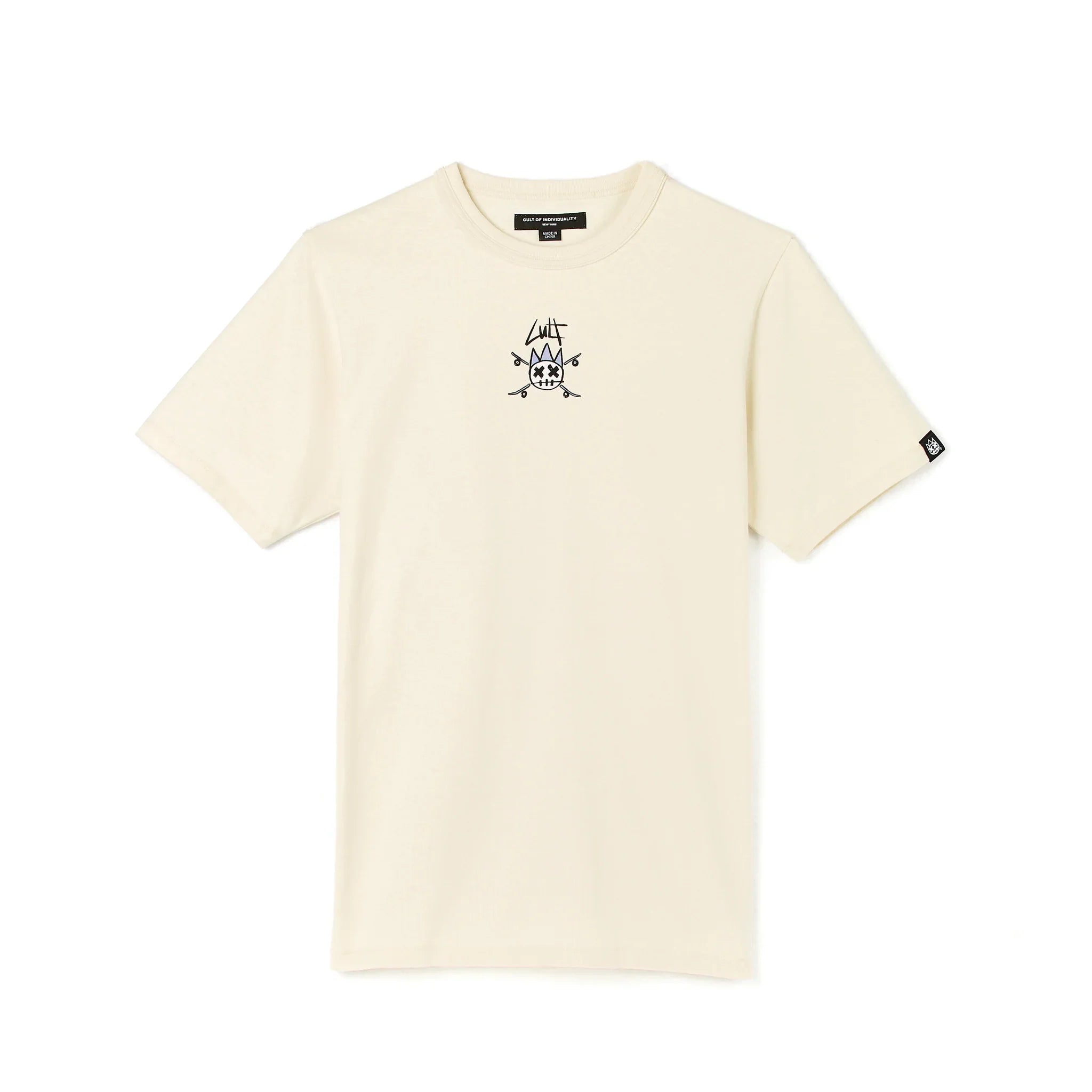 SHORT SLEEVE CREW NECK TEE "ALWAYS CREATING"-WINTER CREAM