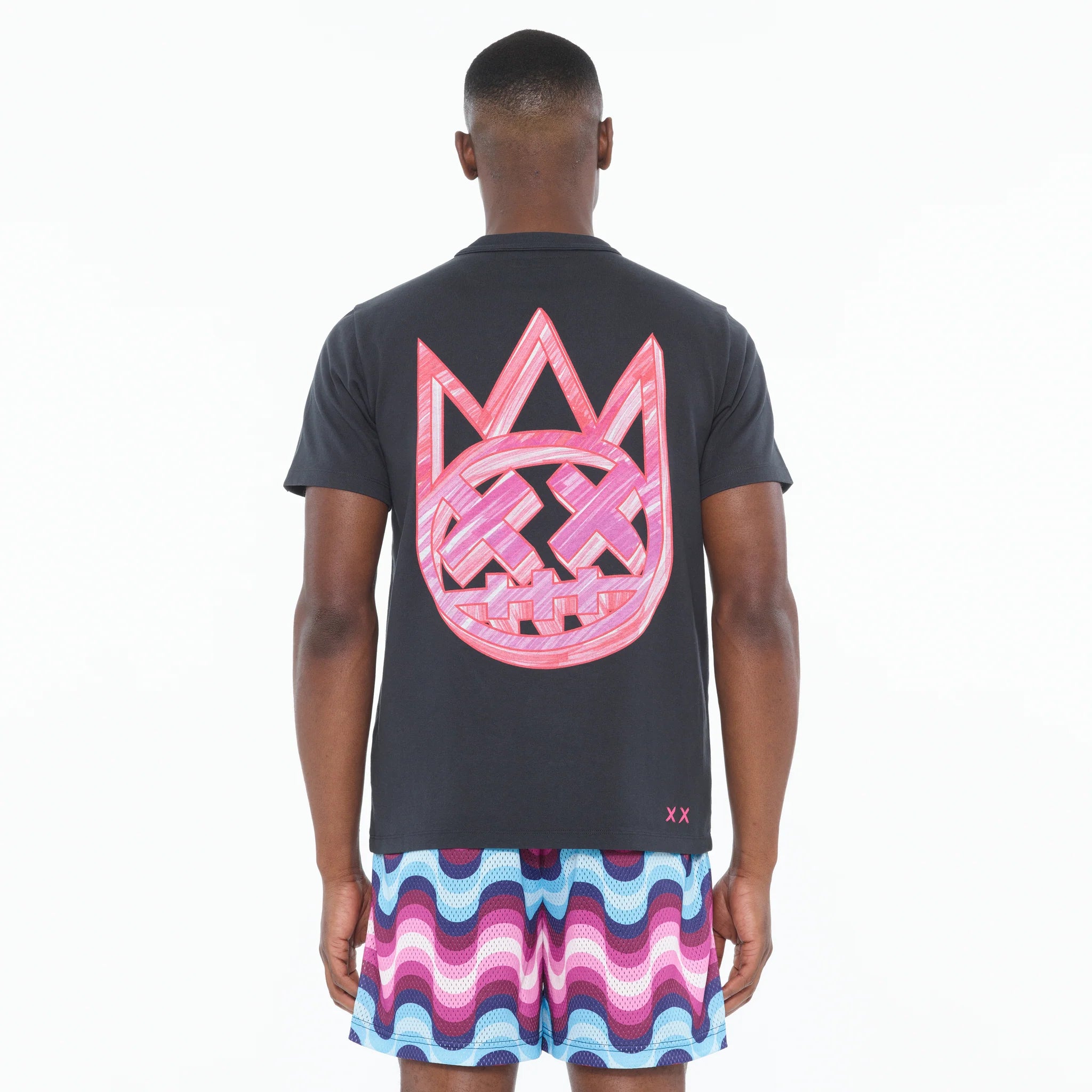 Short Sleeve Crew Neck T Shirt "Marker Logo" - Steel