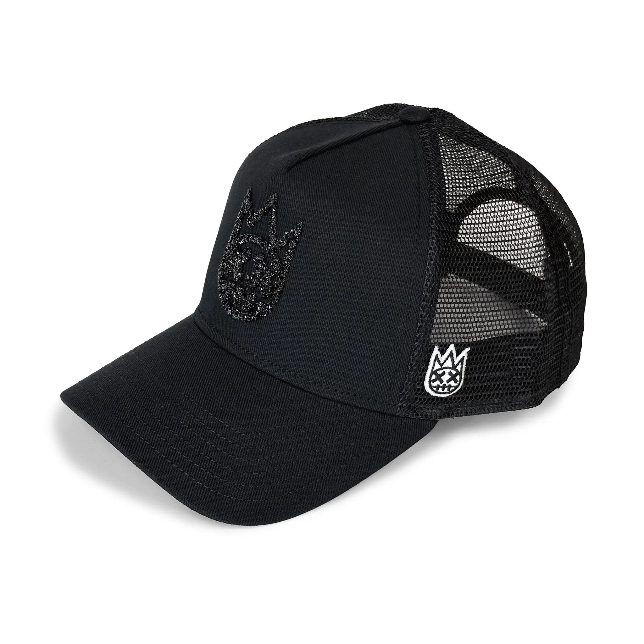 Clean Crystal Logo Mesh Back Trucker - Black