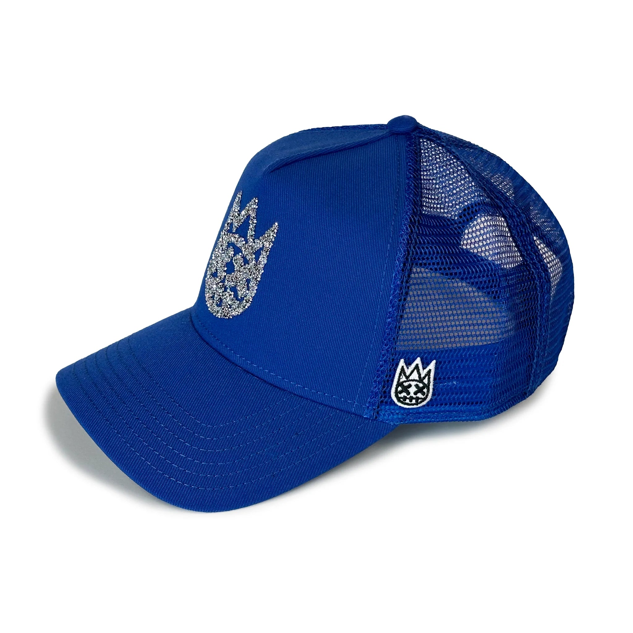 Clean Crystal Logo Mesh Back Trucker - Blue