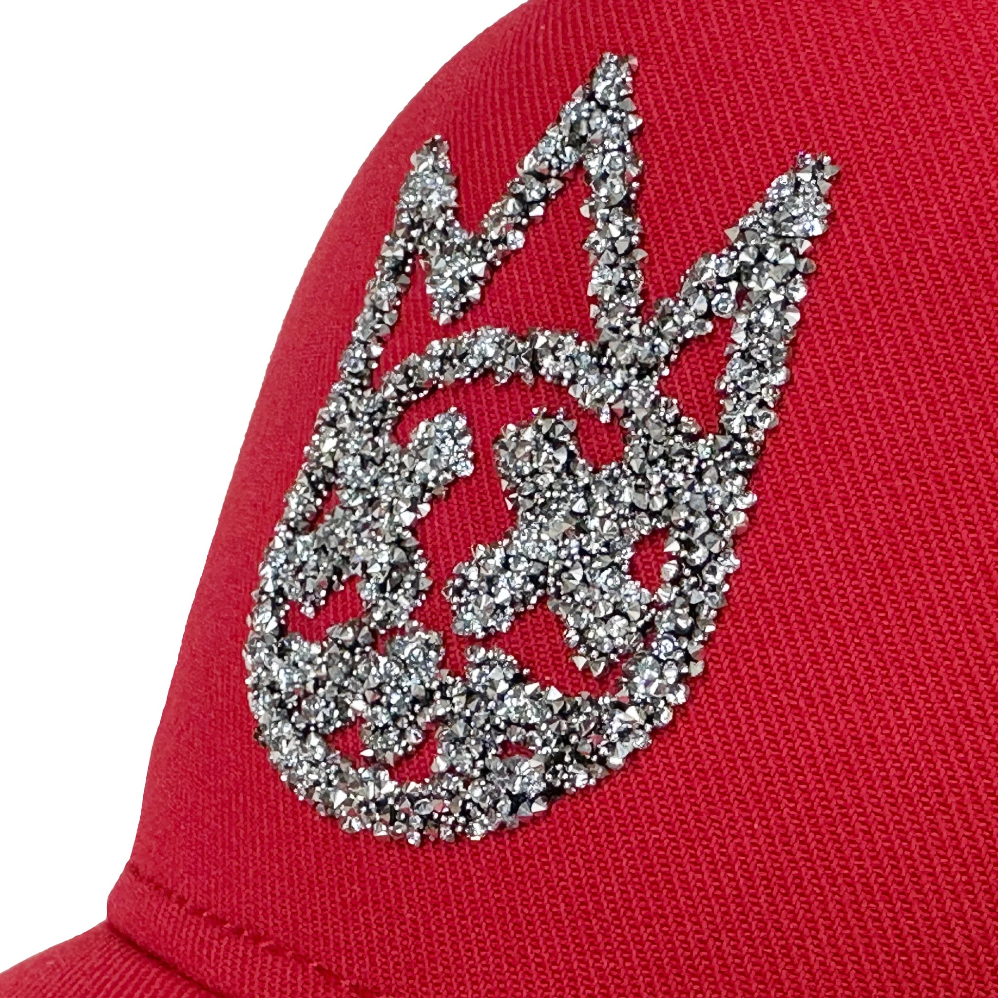 Clean Crystal Logo Mesh Back Trucker - Red