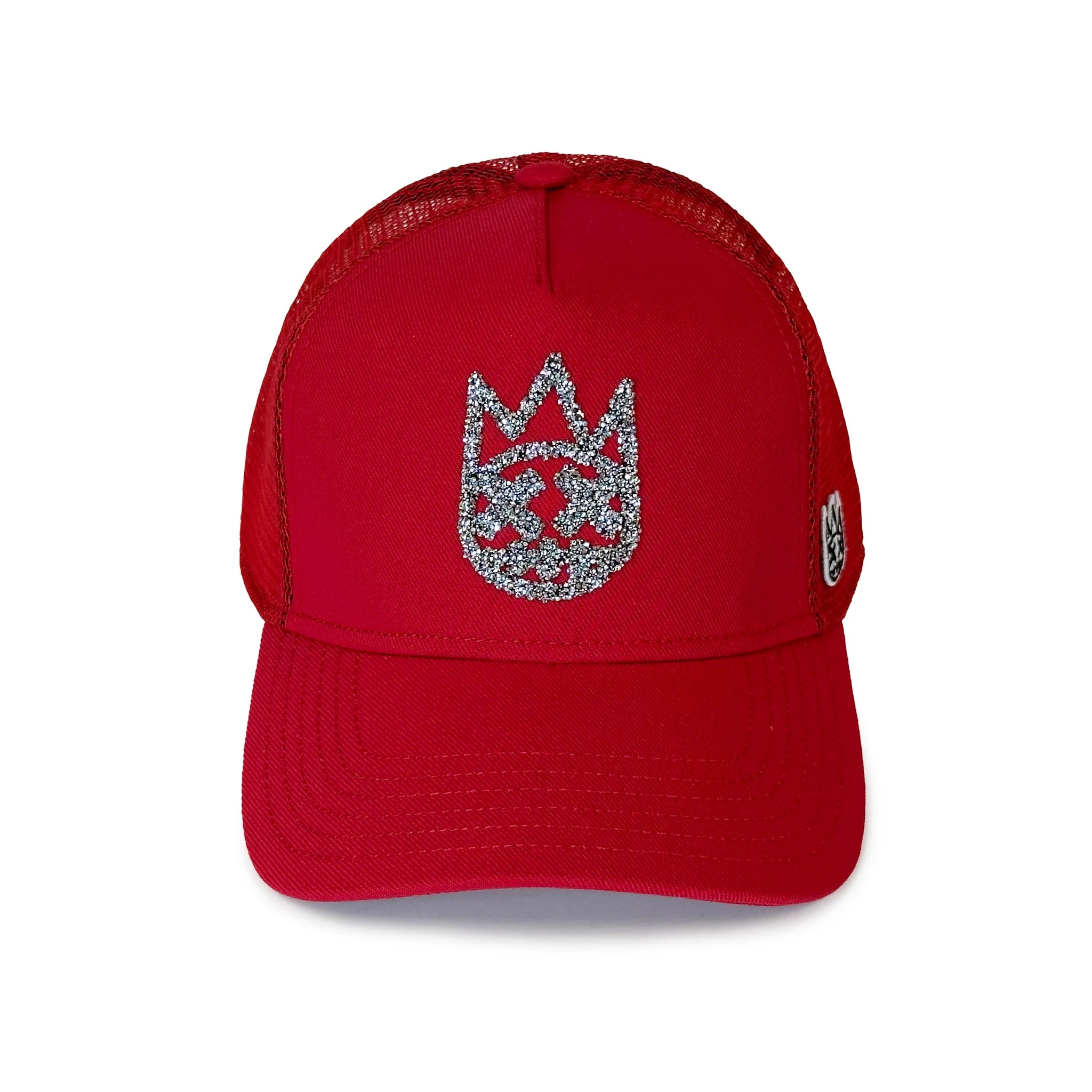 Clean Crystal Logo Mesh Back Trucker - Red
