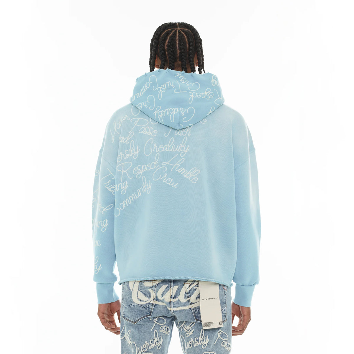 Community Pullover Novelty Hoodie - Blue Glow