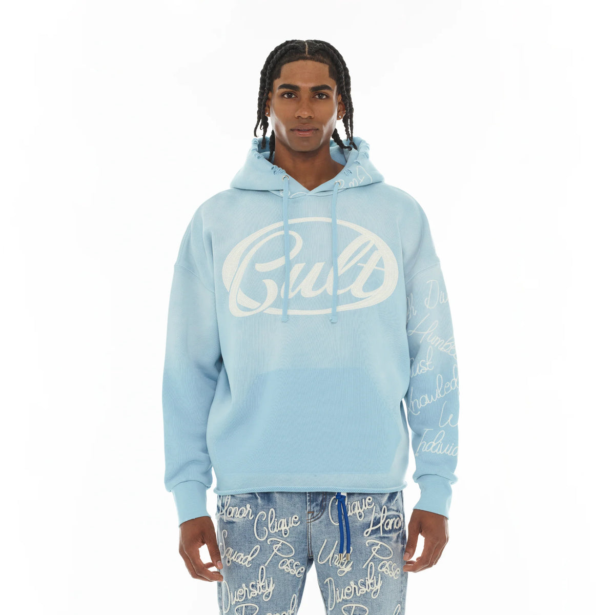 Community Pullover Novelty Hoodie - Blue Glow