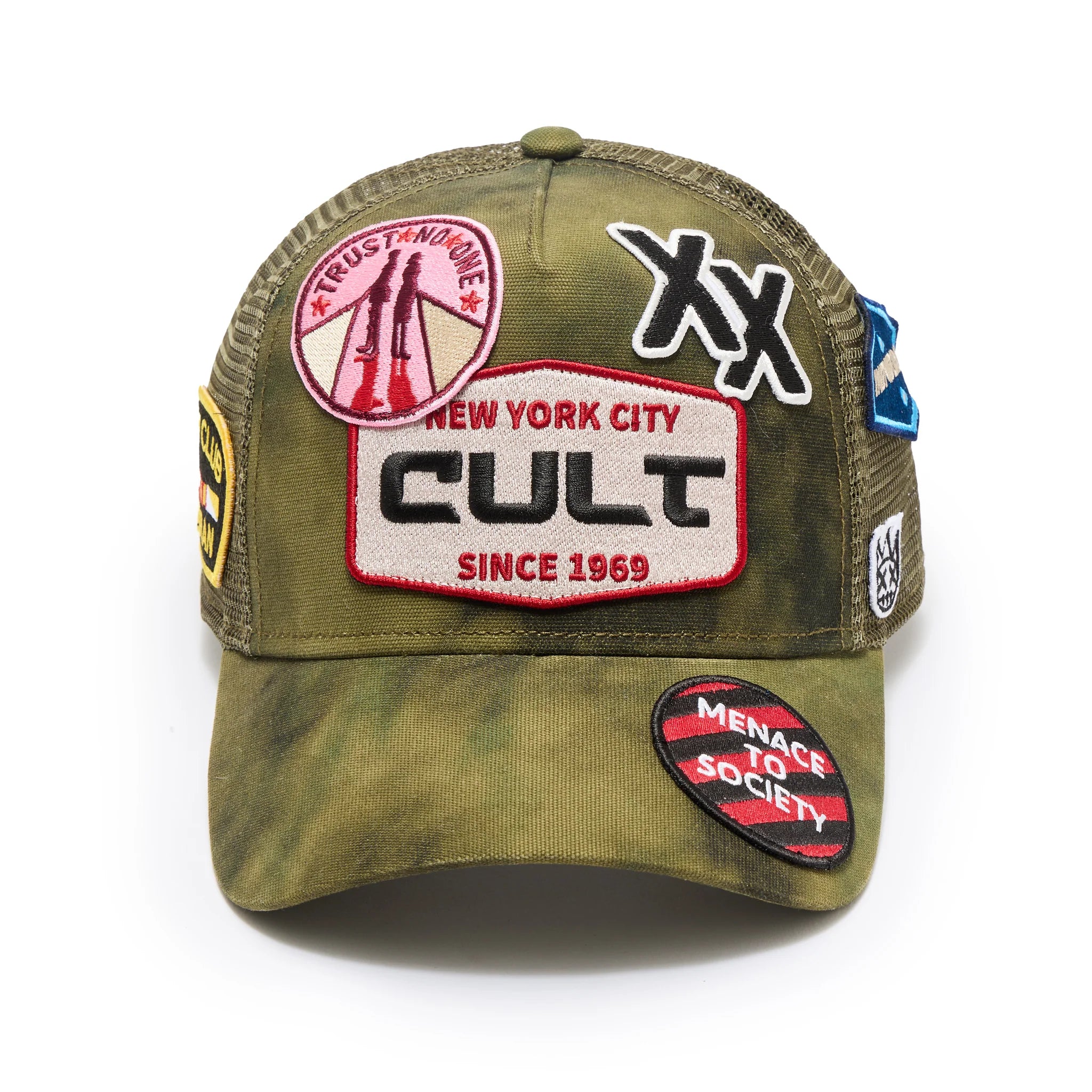 Mesh Back Trucker Hat - Camo Green