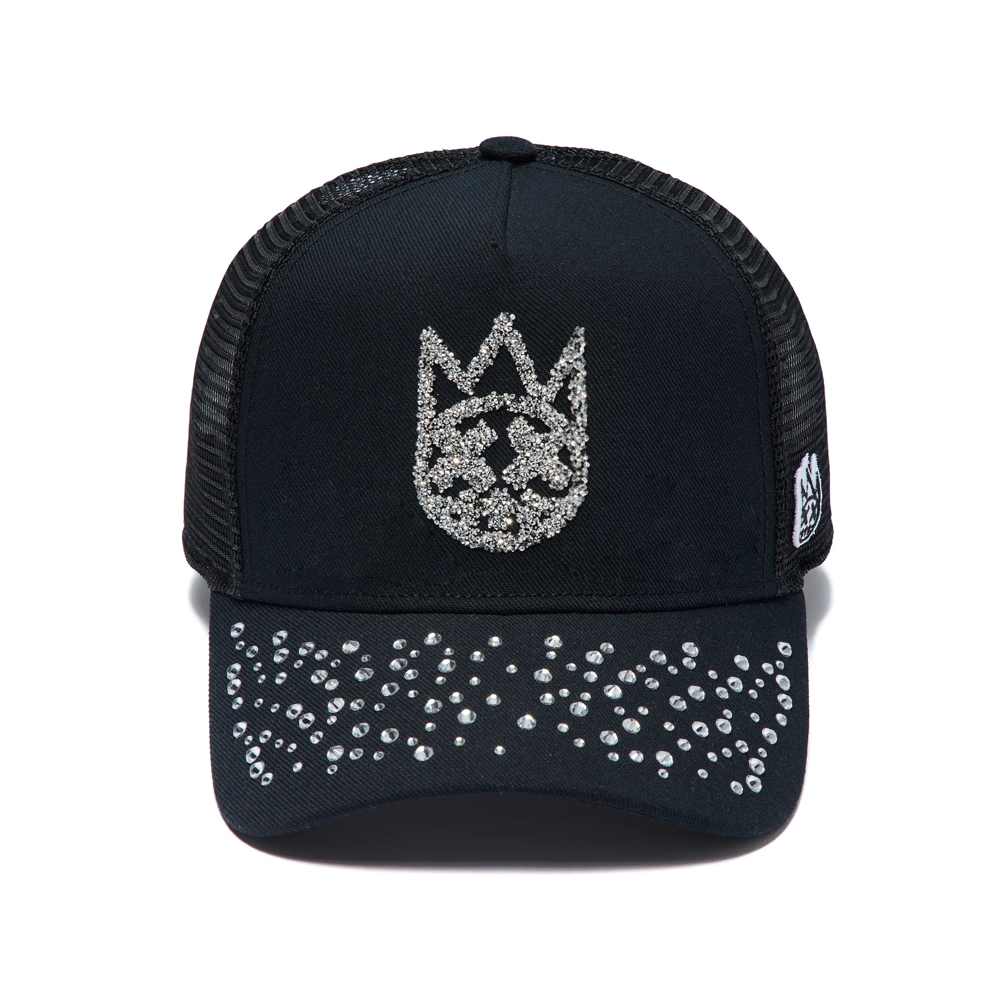 Mesh Back Trucker Hat Crystals - Black