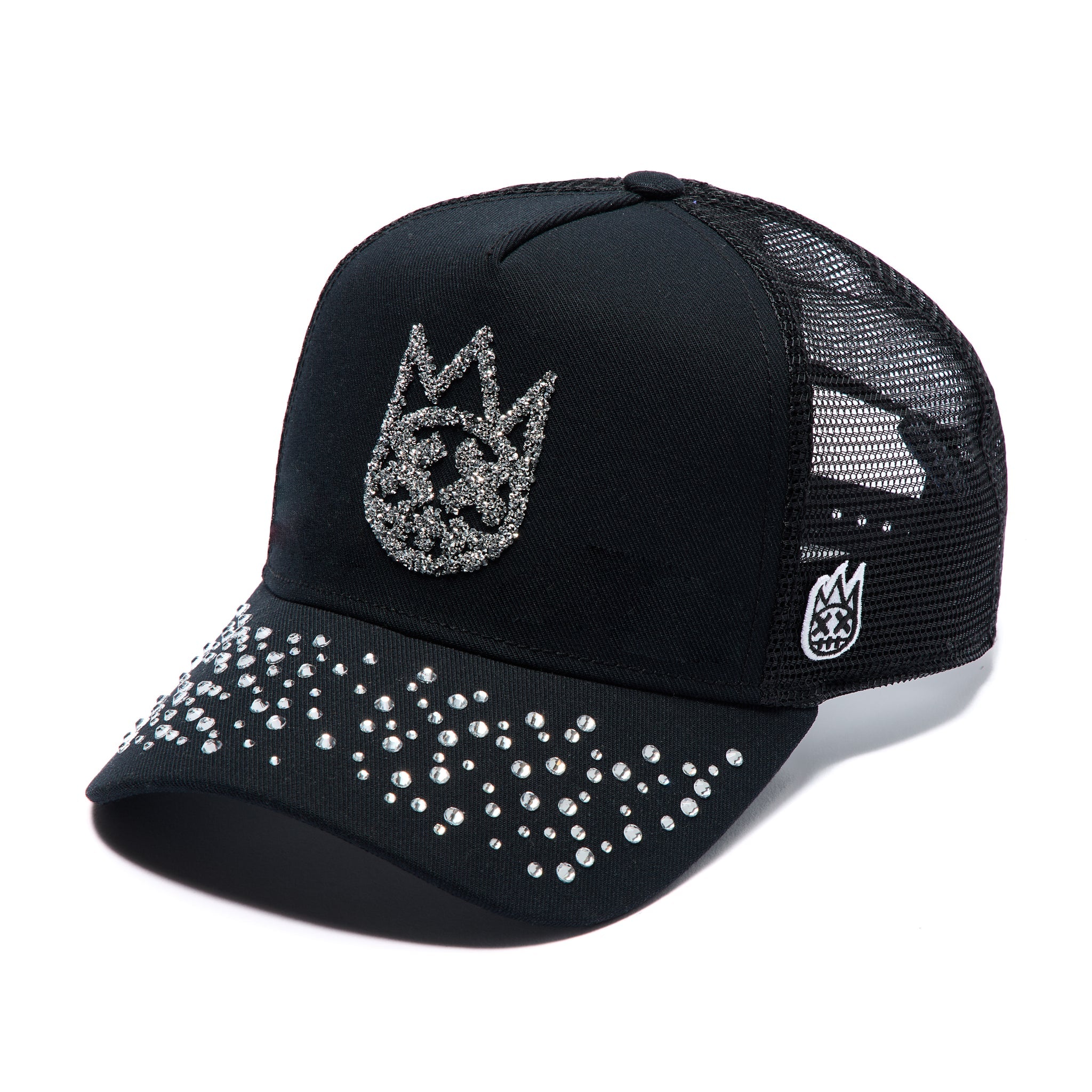 Mesh Back Trucker Hat Crystals - Black