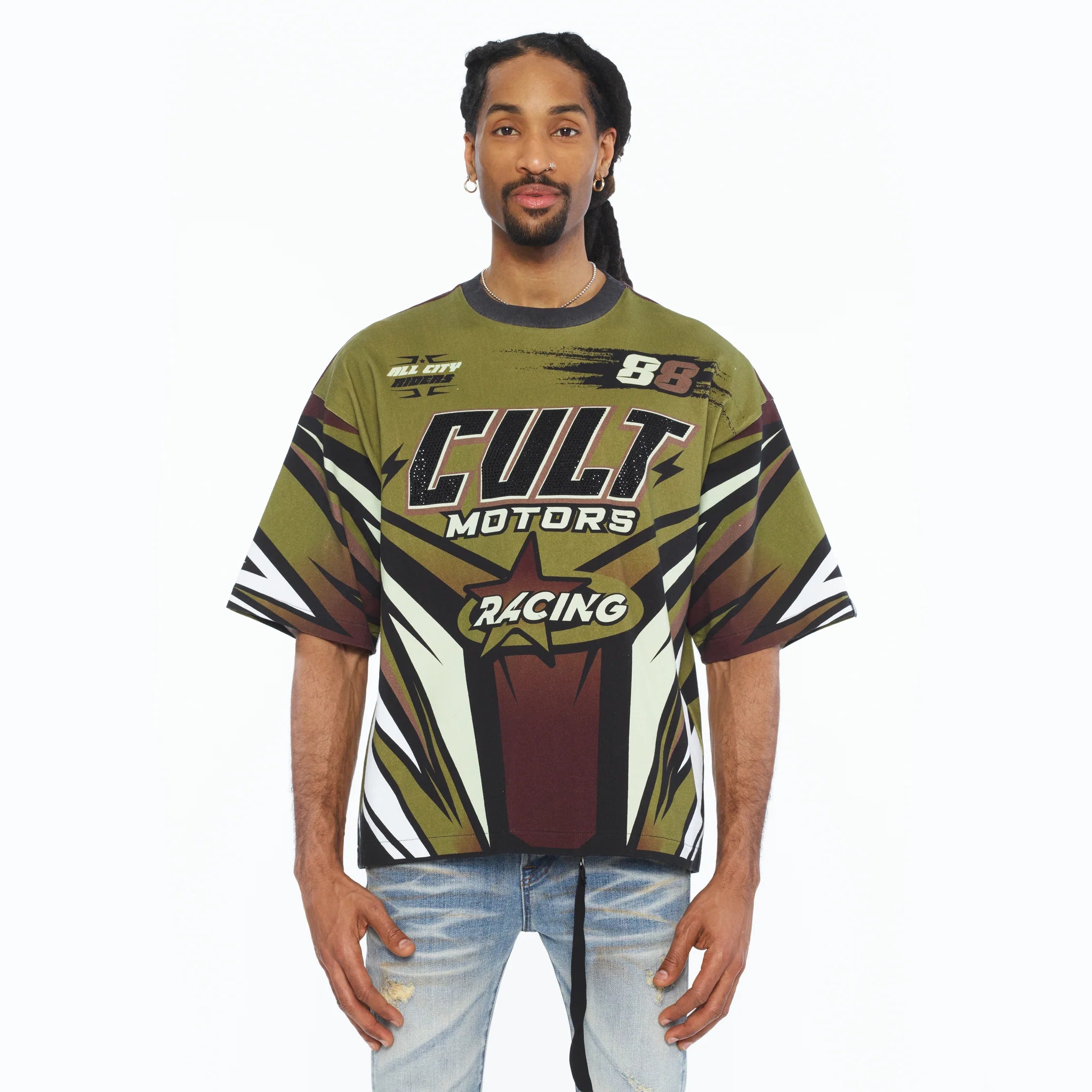 Racer Oversized T-Shirt - Green