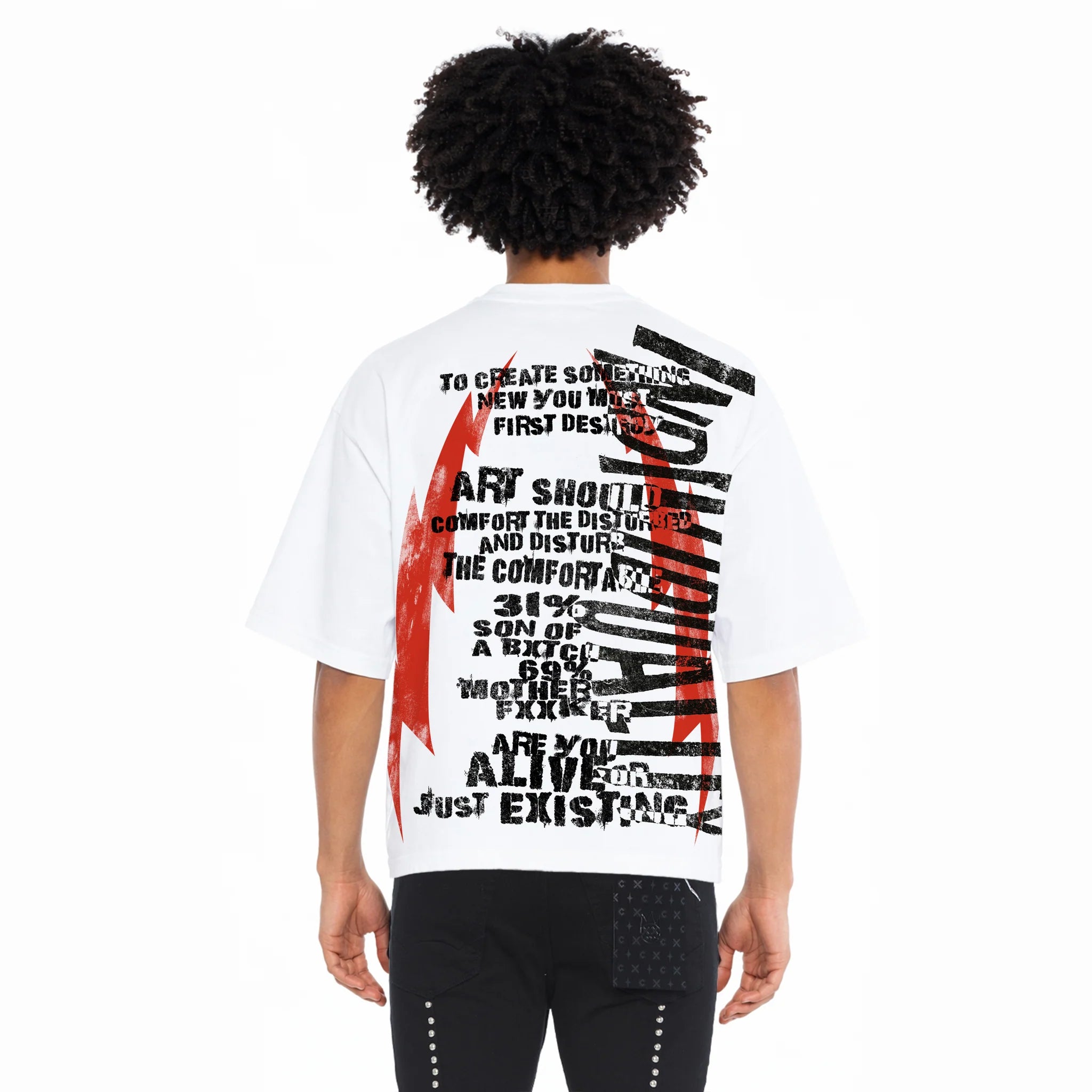 Cult Anarchy Oversized T-Shirt - White