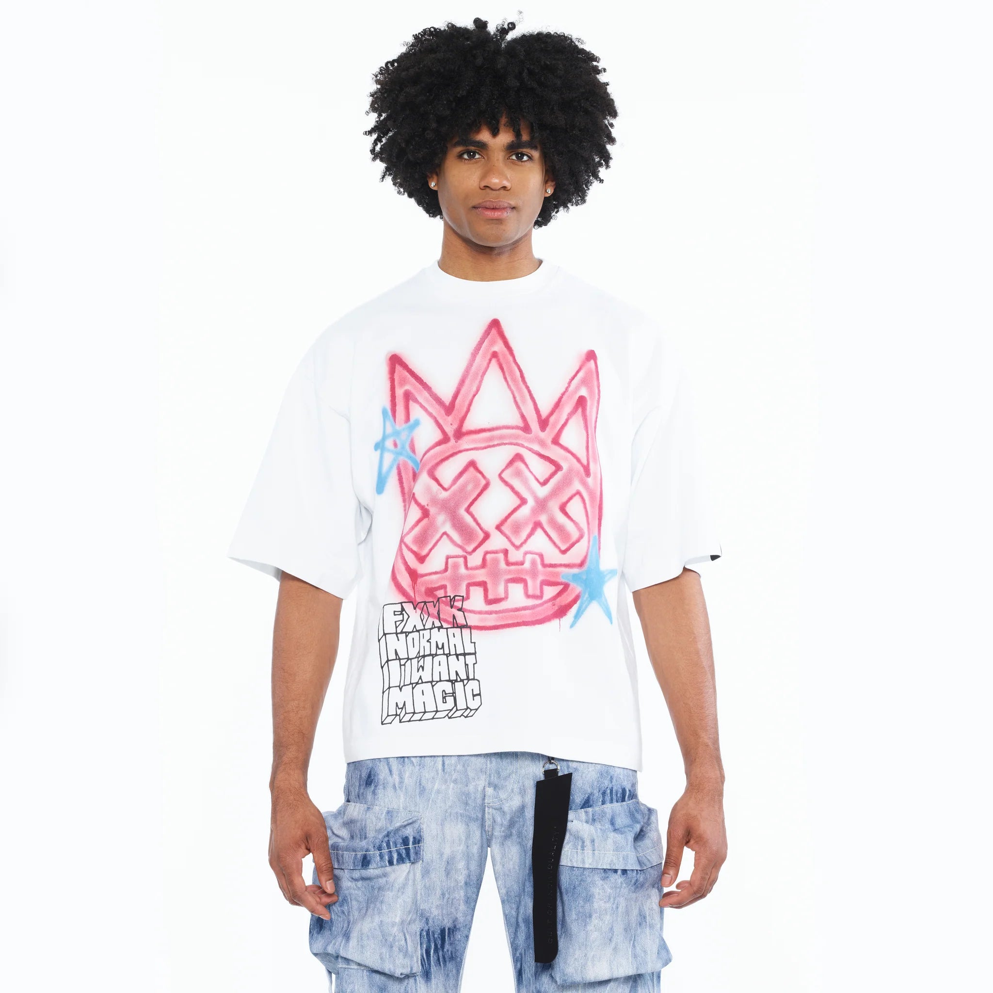 Airbrushed Oversized T-Shirt - White