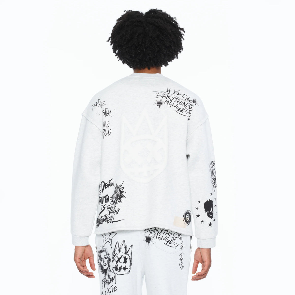 The Death Of Free Speec French Terry Fleece Crew Sweatshirt - Heather Grey