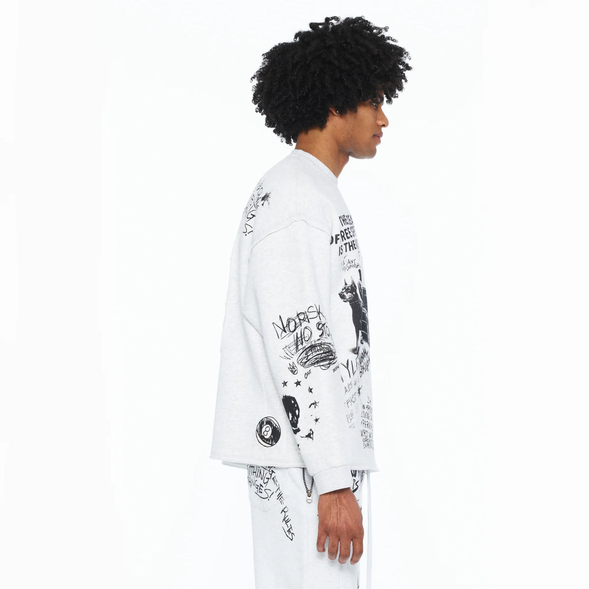 The Death Of Free Speec French Terry Fleece Crew Sweatshirt - Heather Grey