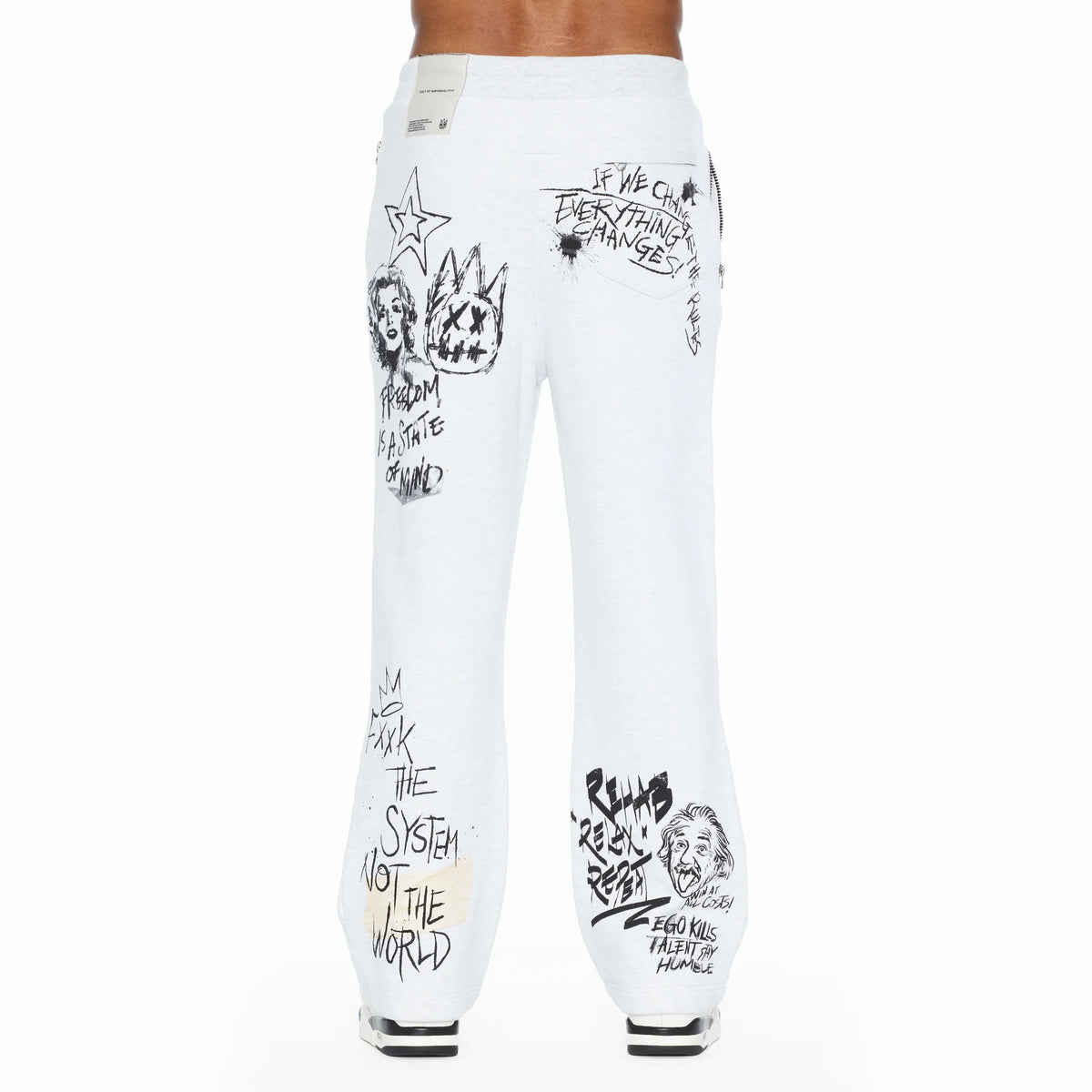 Open Hem French Terry Sweatpants - Heather Grey