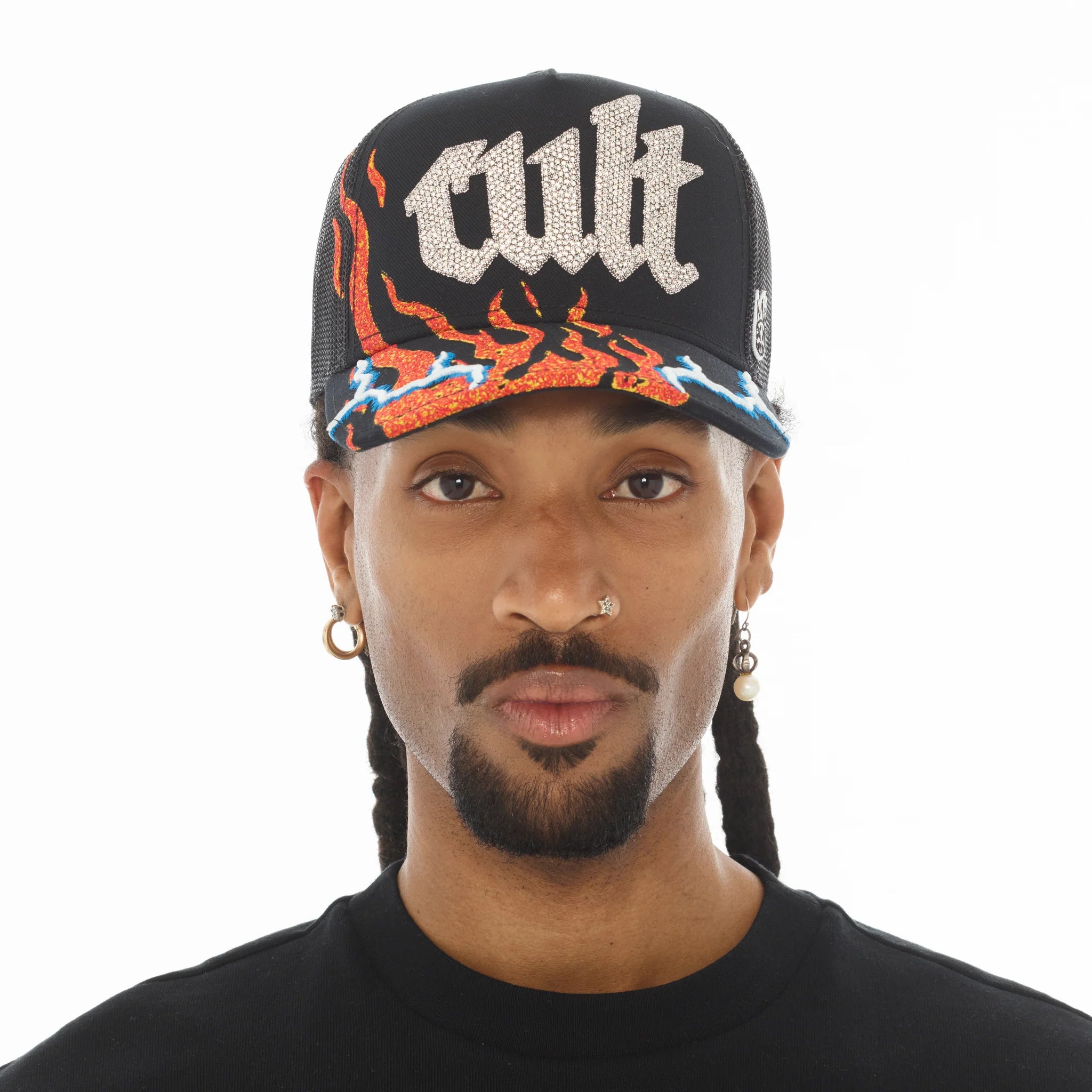 FLAME Trucker Hat - Black