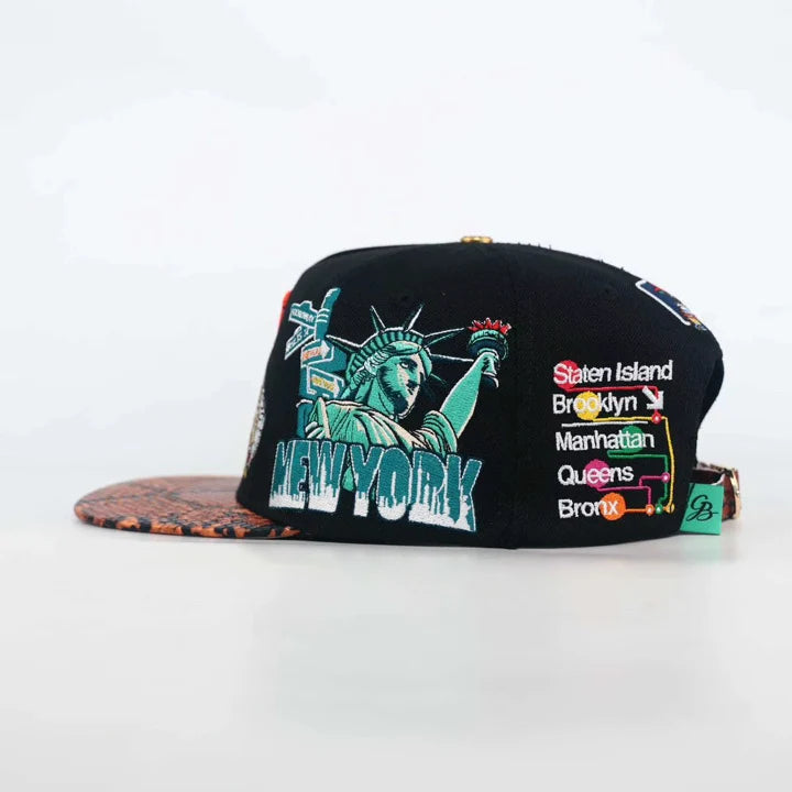 NY Yankees Bacon Egg n Cheese Leather Brim Snapback - Black