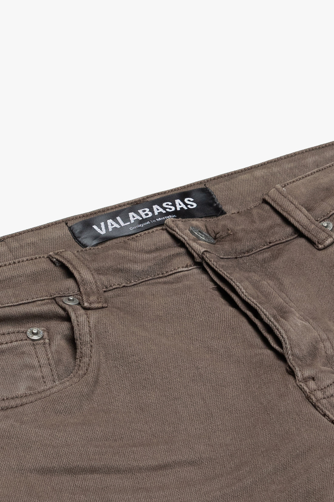 "MR. EXTENDO" BROWN STACKED FLARE JEAN